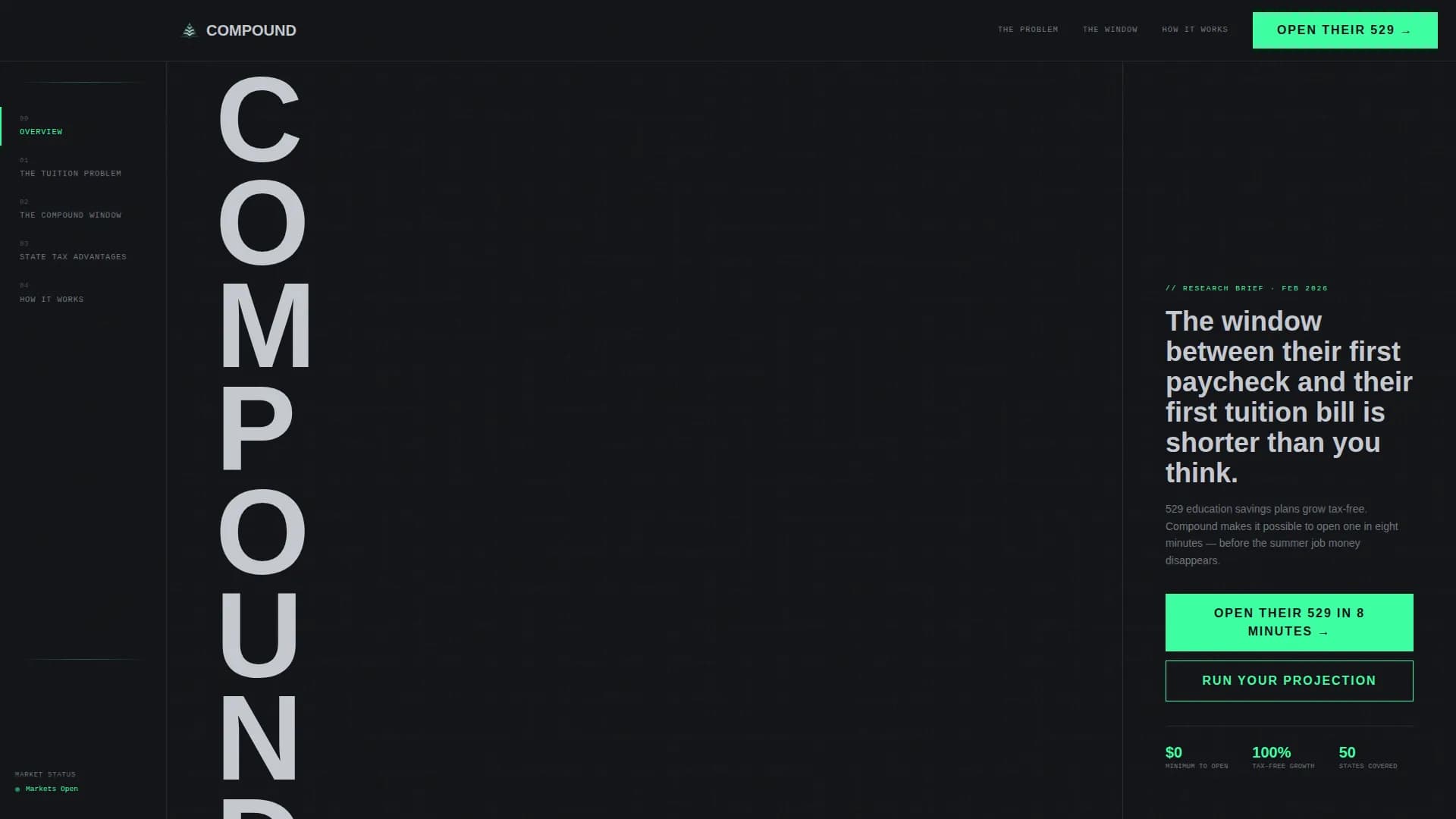 Compound — Intelligent Teen Savings Landing Page Template