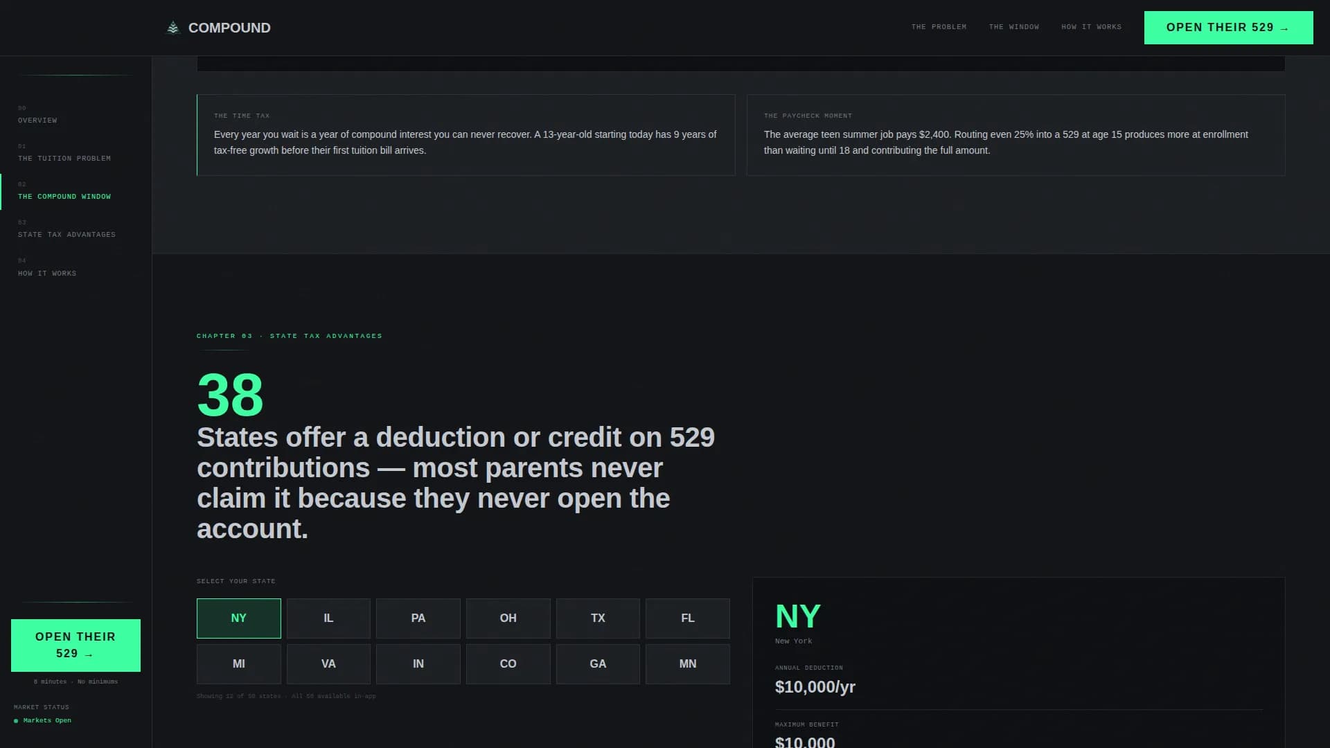 Compound — Intelligent Teen Savings Landing Page Template