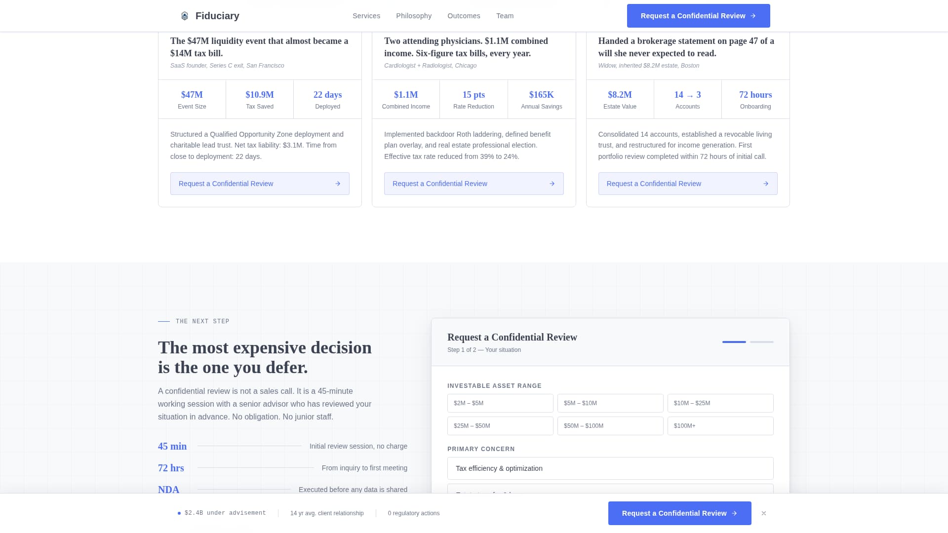 Fiduciary - Fortified Wealthmanagement Landing Page Template