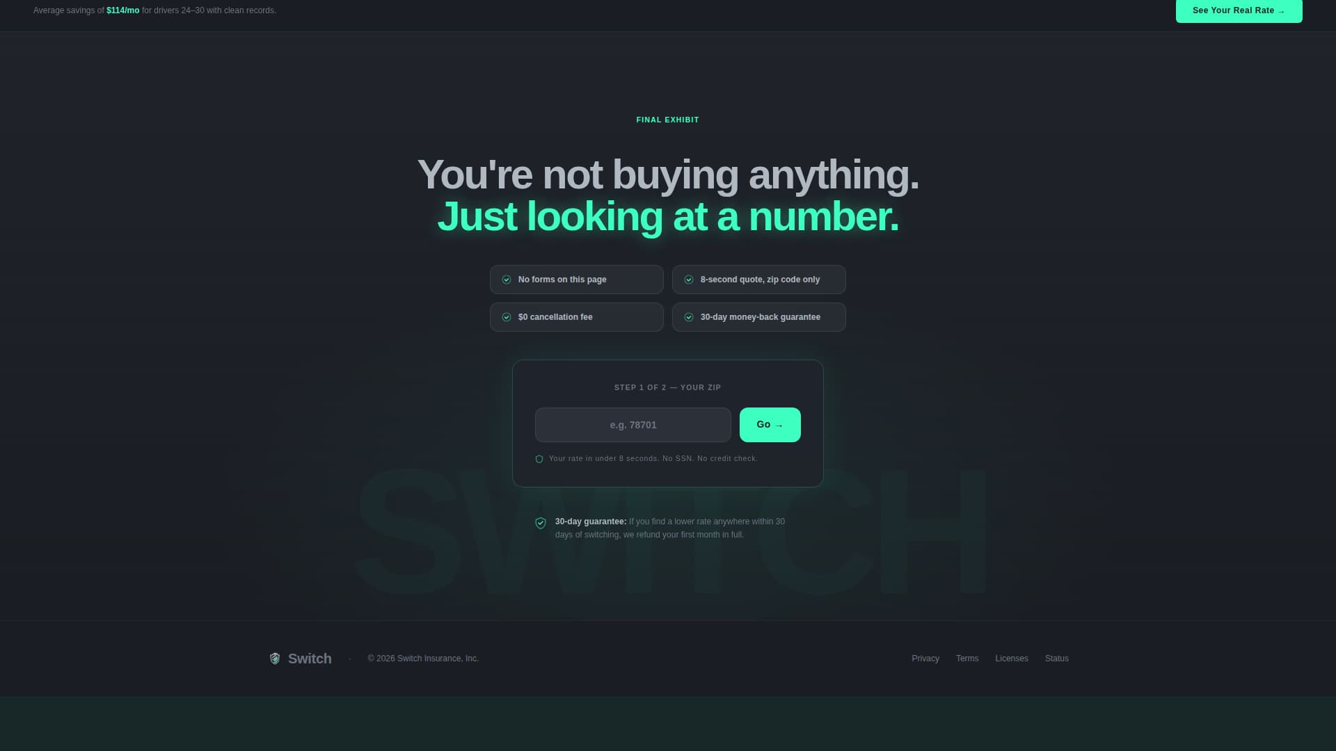 Switch - Guaranteed Youngprofessional Landing Page Template