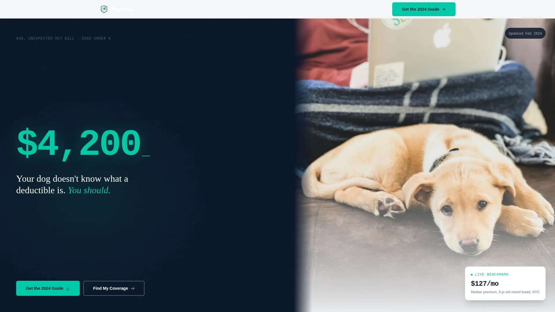 Pawfolio — Intelligent Pet Coverage Landing Page Template
