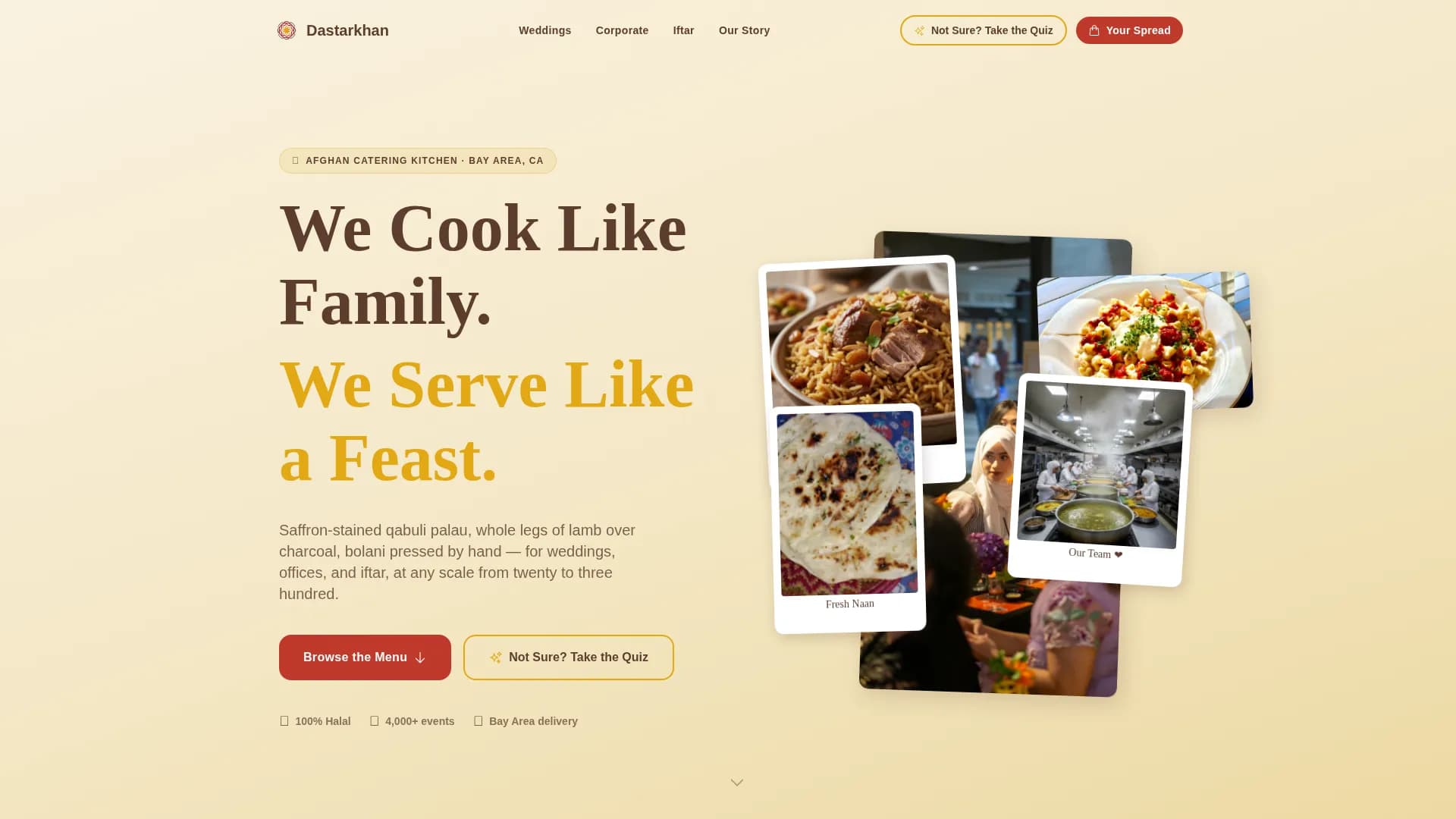 Middle Eastern Cuisine & Dining Specialist Portfolio Website Template