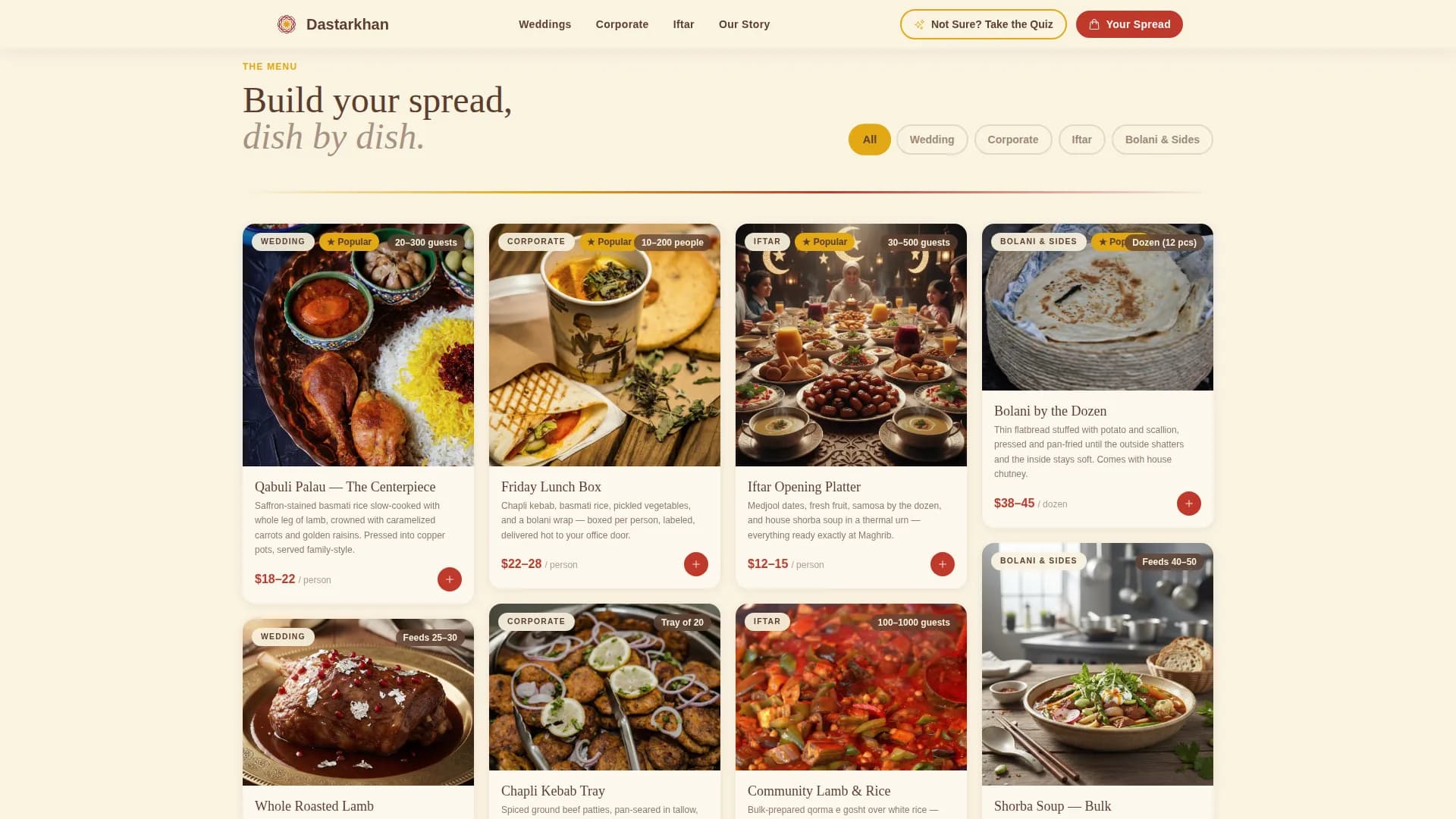 Middle Eastern Cuisine & Dining Specialist Portfolio Website Template