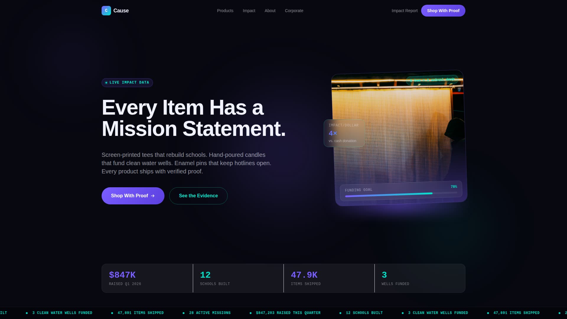 Cause - Impactful Nonprofit Landing Page Template