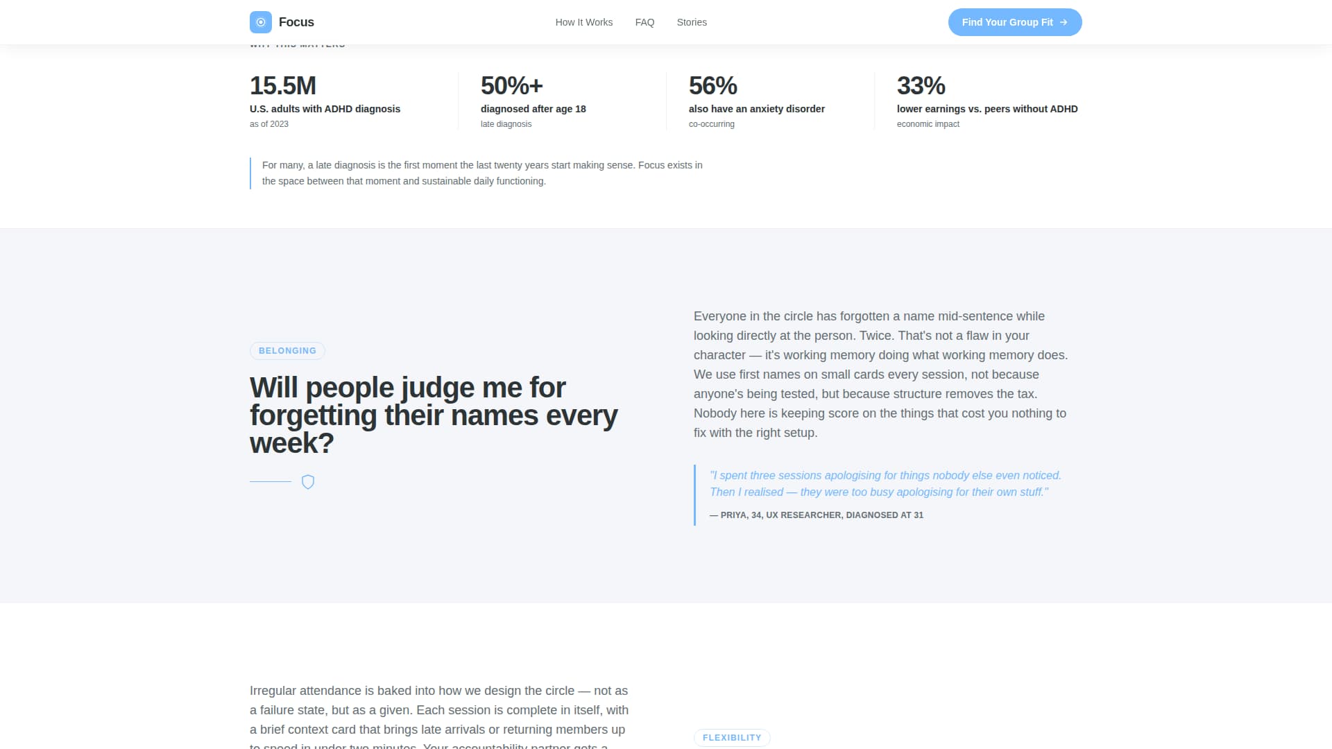 ADHD Care FAQ Website Template
