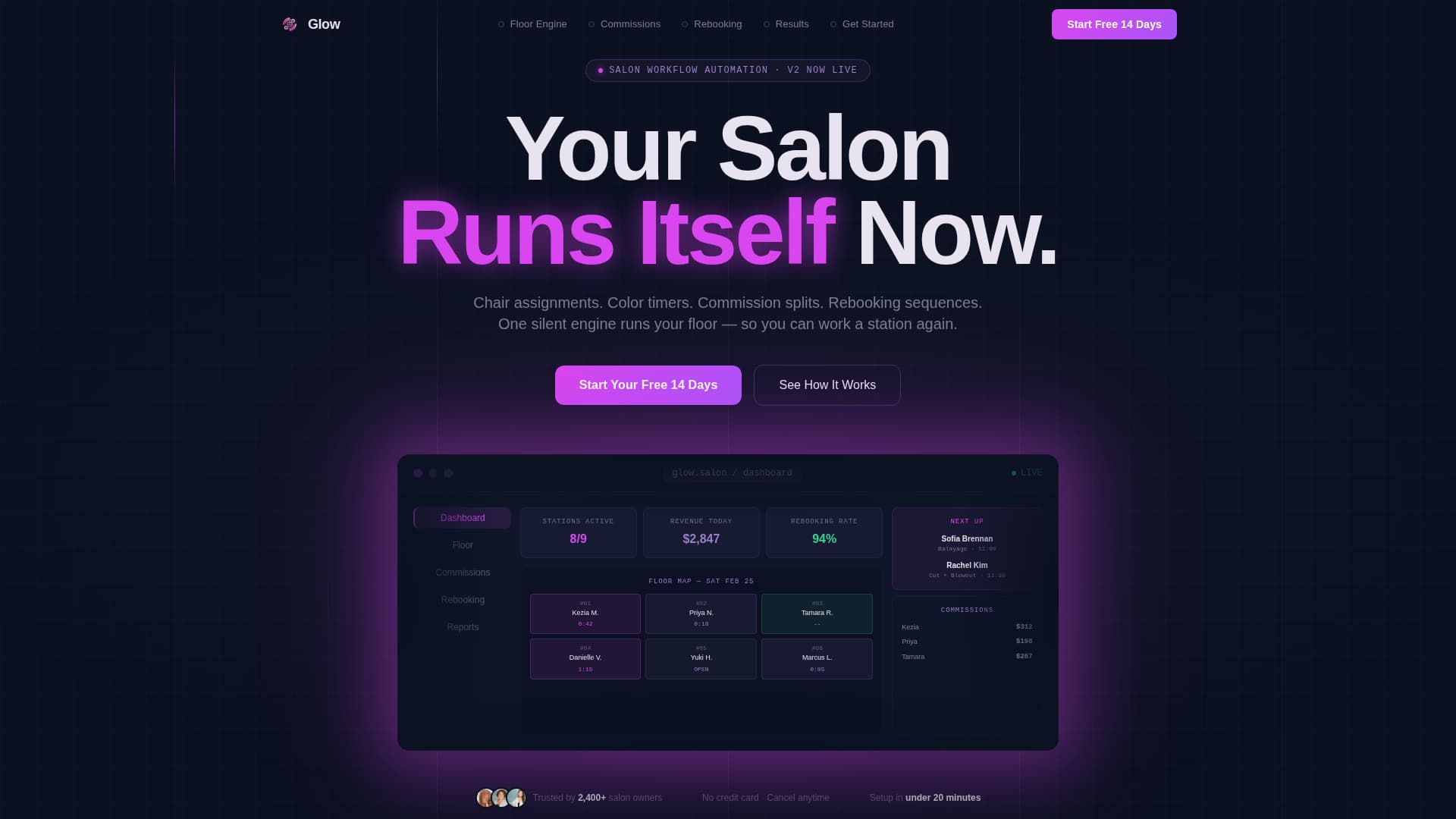 Salon & Spa Software Cost Calculator Website Template