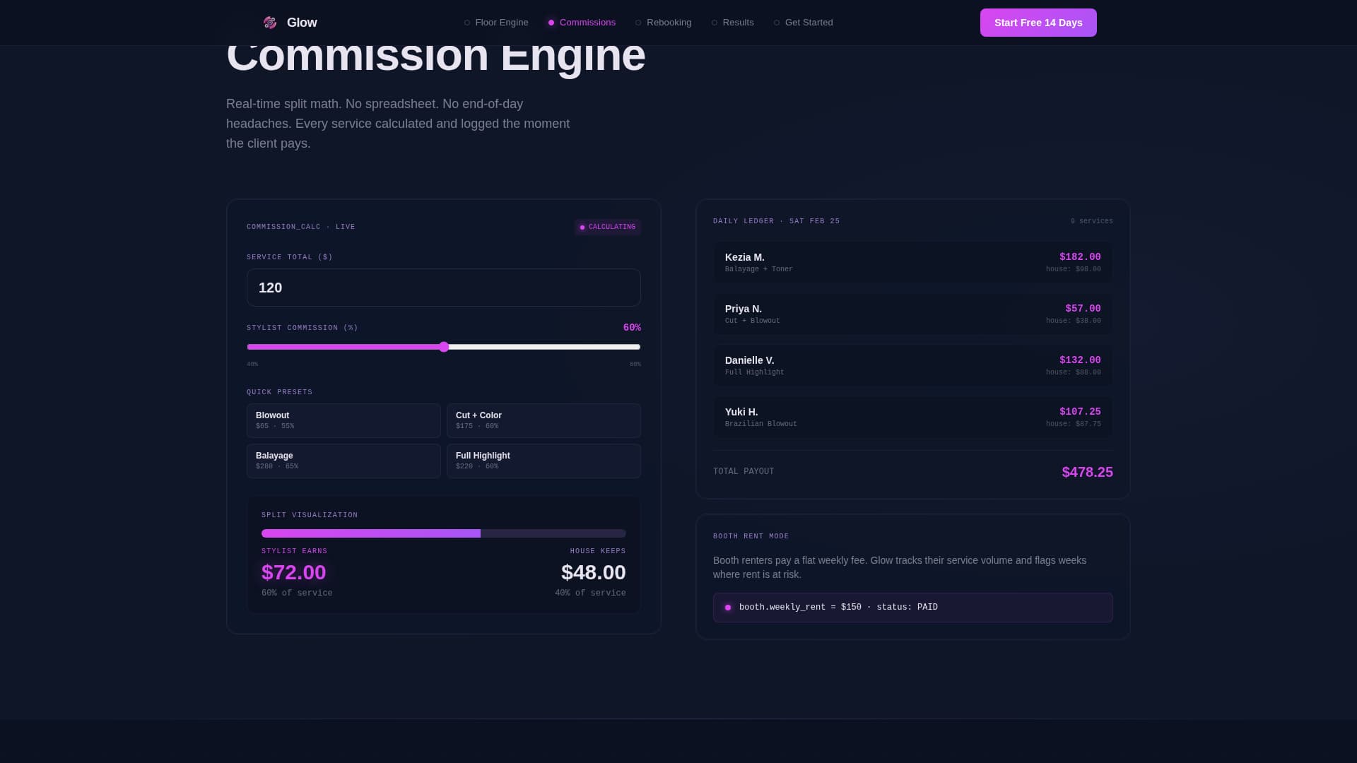 Salon & Spa Software Cost Calculator Website Template
