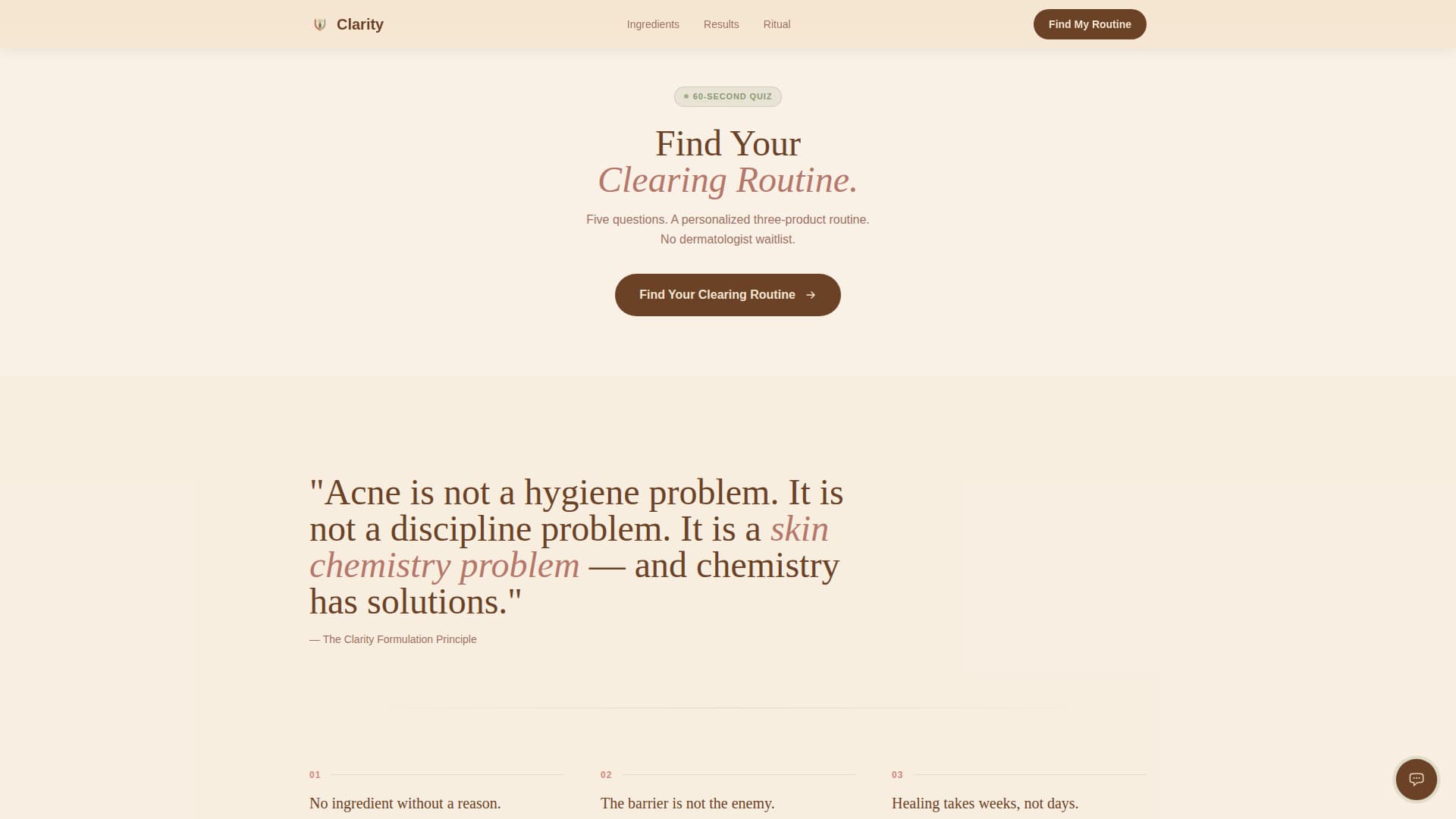Clarity - Healing Skincare Landing Page Template