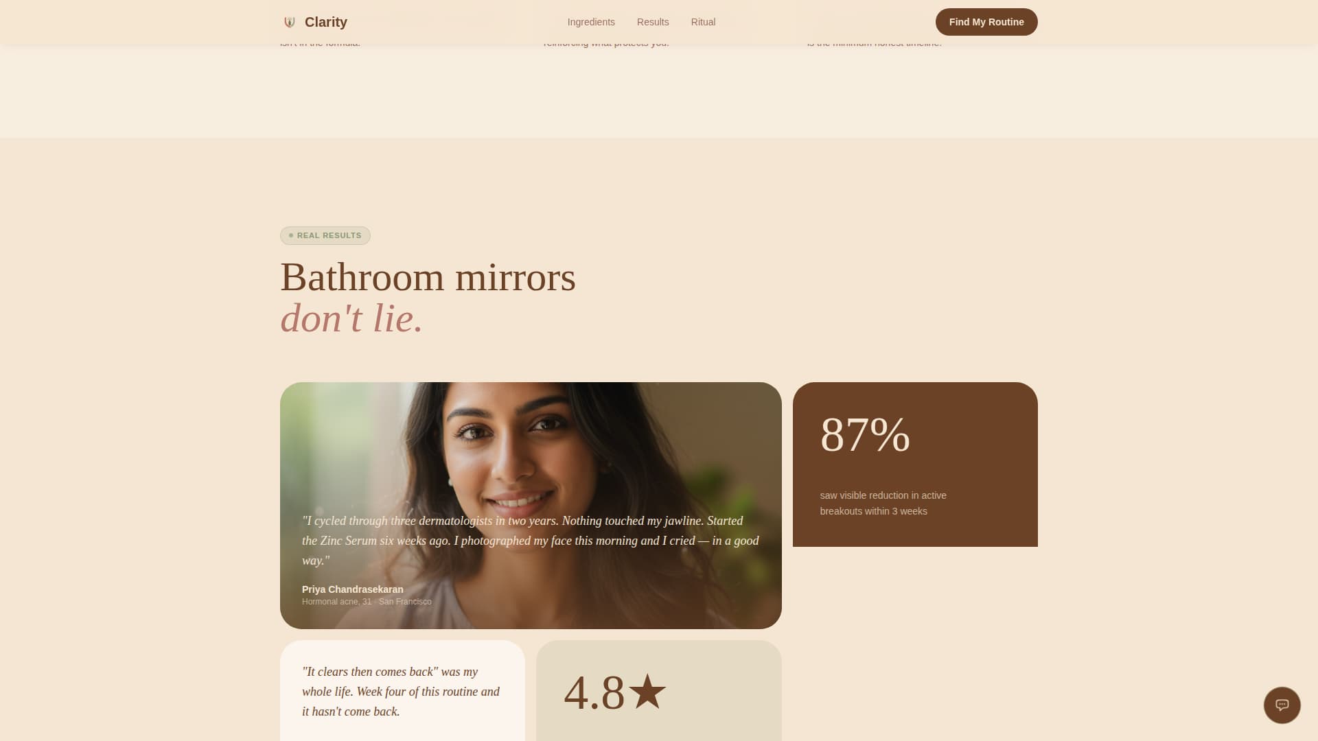 Clarity - Healing Skincare Landing Page Template