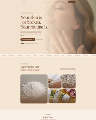 Clarity - Healing Skincare Landing Page Template