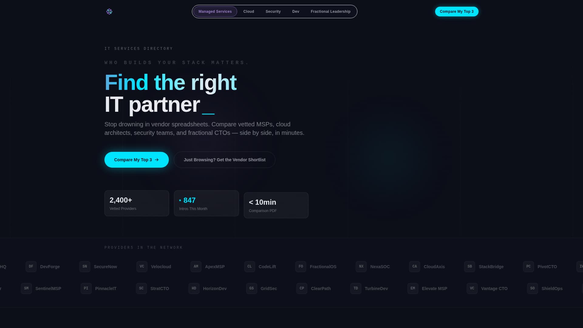 IT - Modern Services Landing Page Template