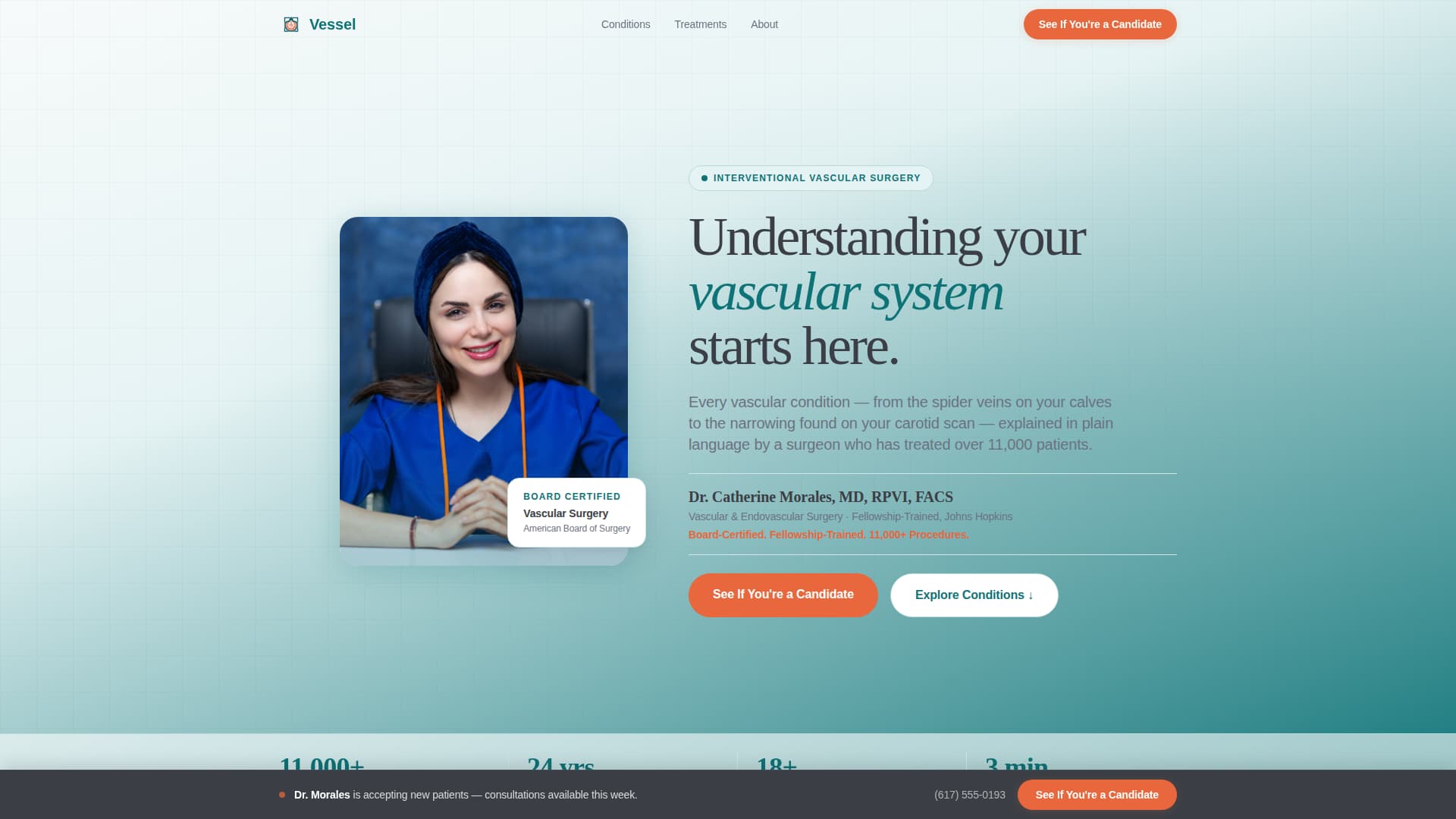Vessel - Authoritative Vascular Landing Page Template