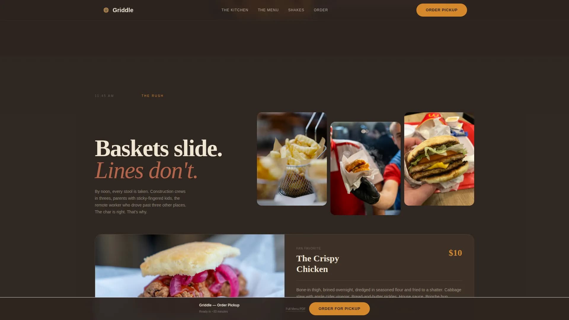 Griddle — Smash Burger Ordering Landing Page Template