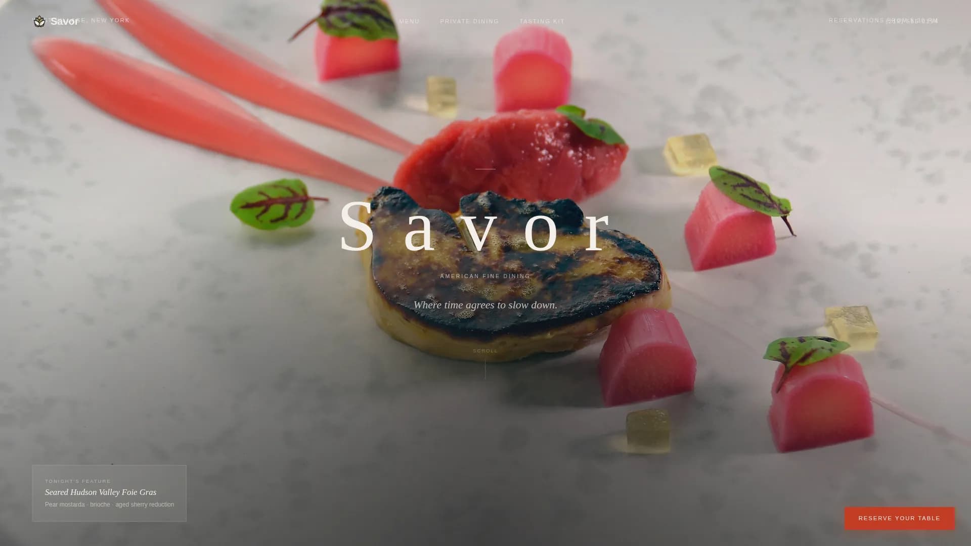 Savor — Fine Dining Experiences Landing Page Template