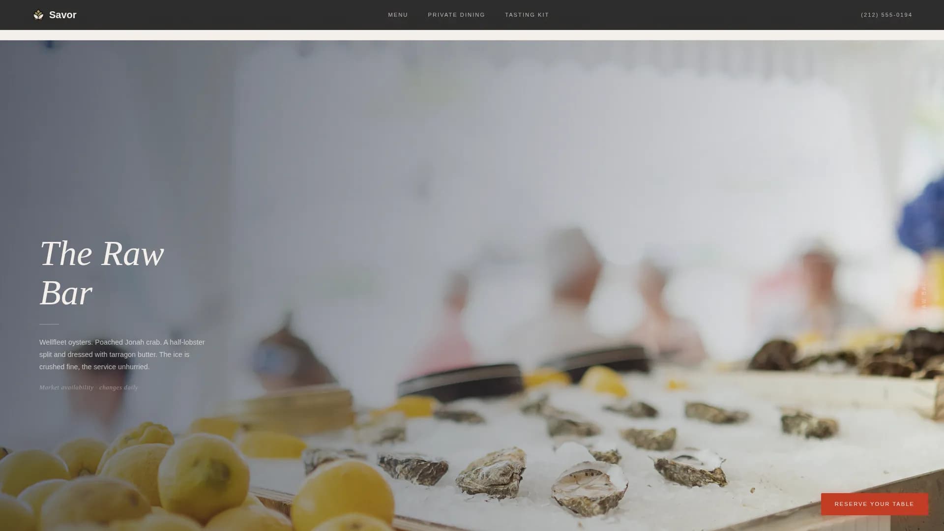 Savor — Fine Dining Experiences Landing Page Template