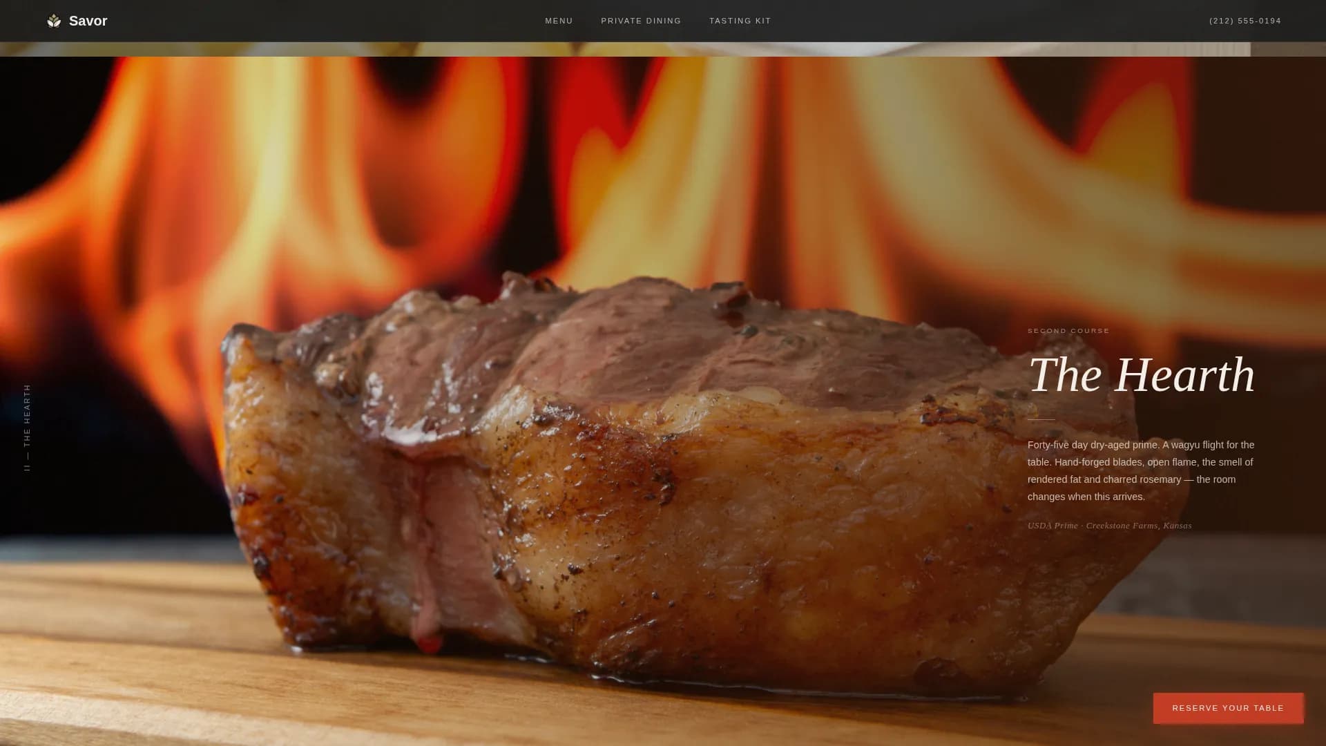 Savor — Fine Dining Experiences Landing Page Template