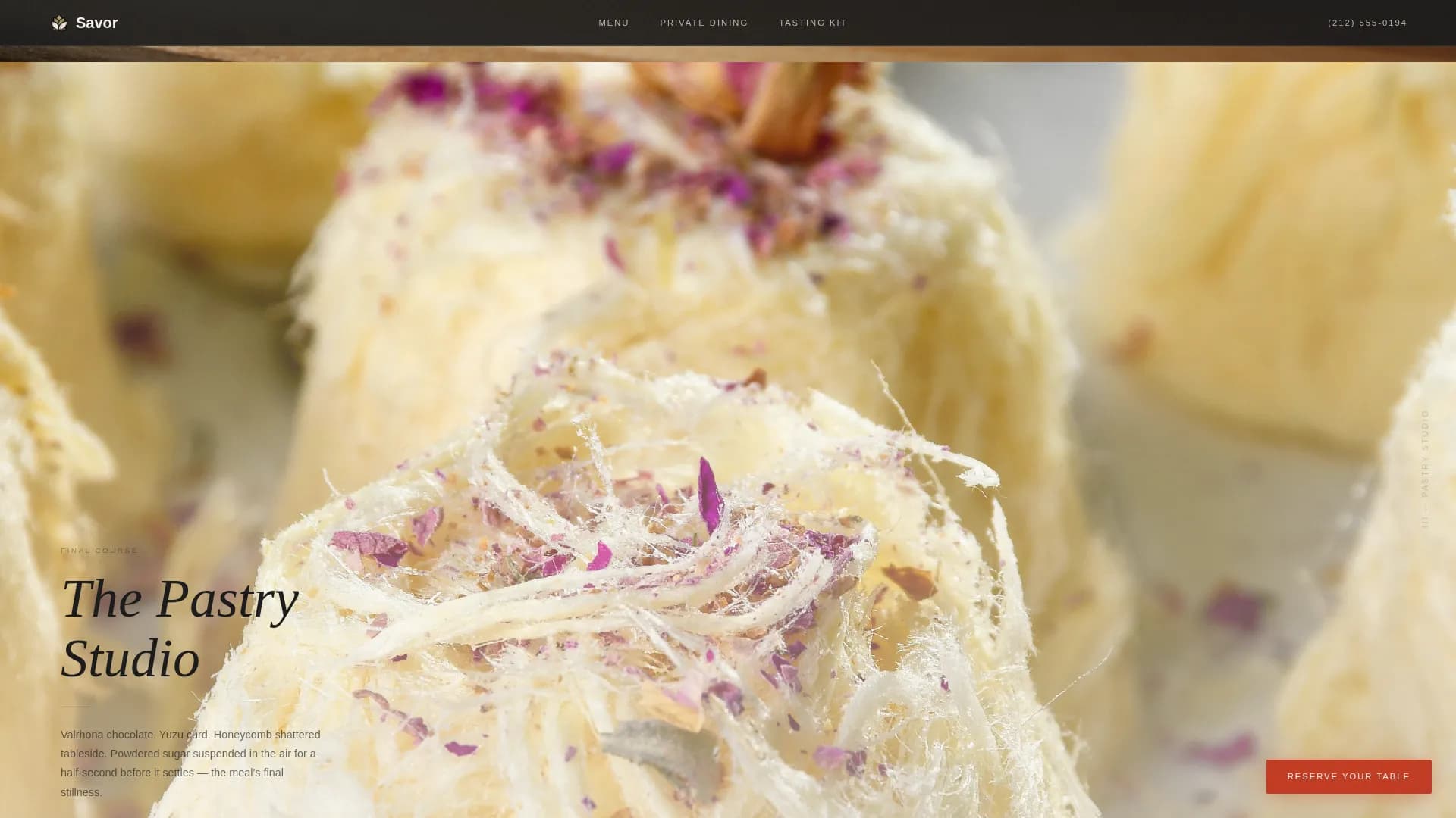 Savor — Fine Dining Experiences Landing Page Template