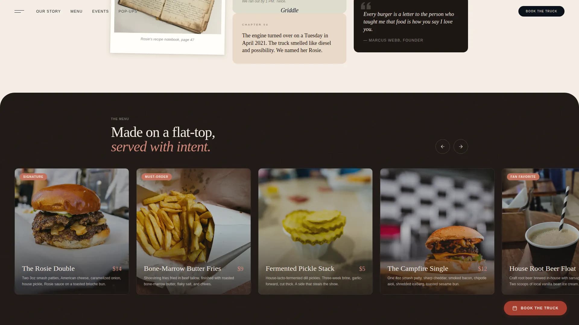 Griddle — Food Truck Marketing Landing Page Template