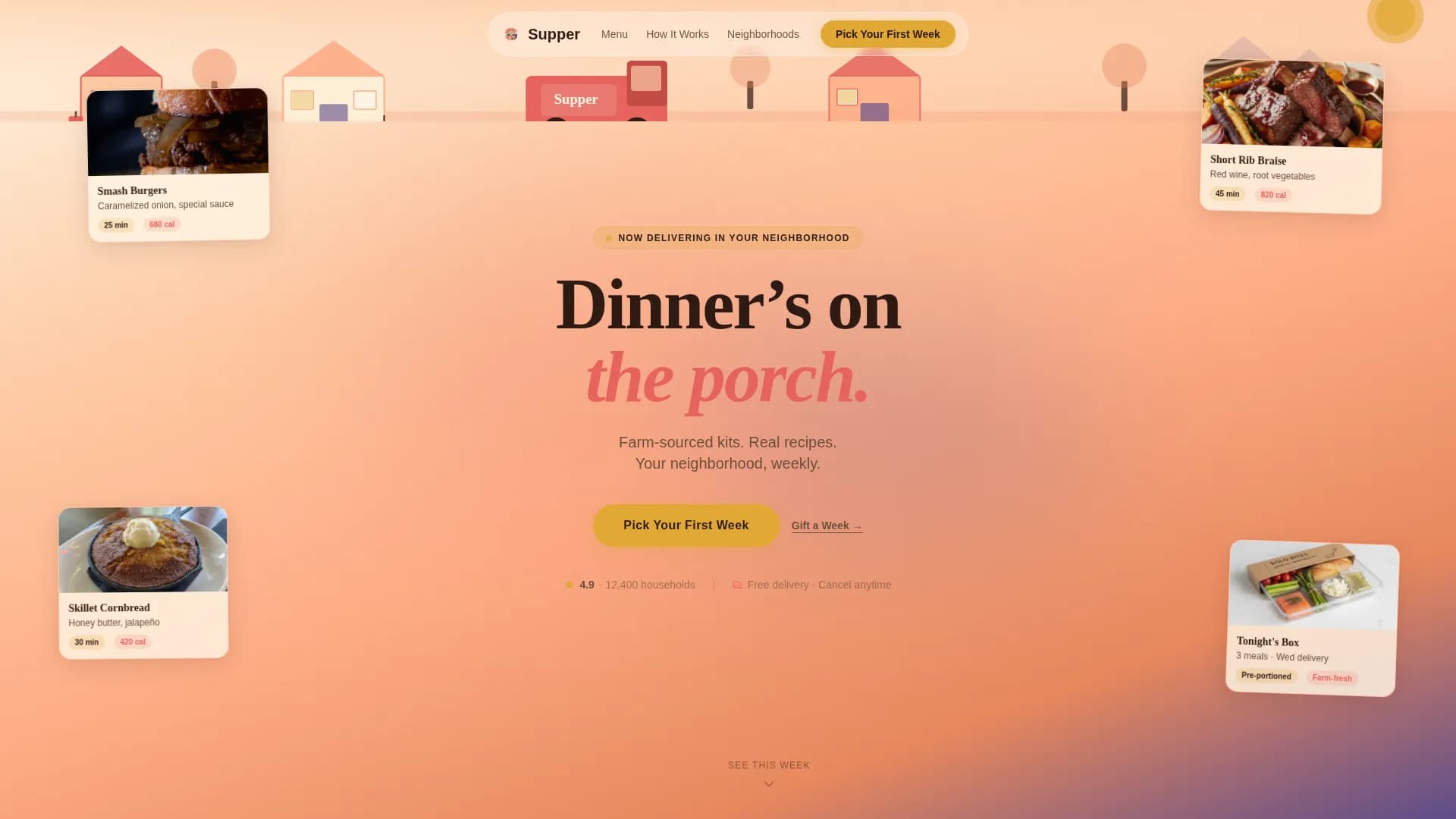 Supper — Meal Kit Subscription Landing Page Template