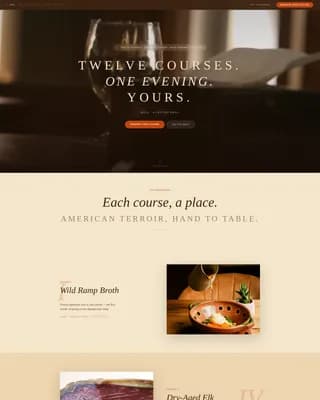Mesa — Tasting Menu Bookings Landing Page Template