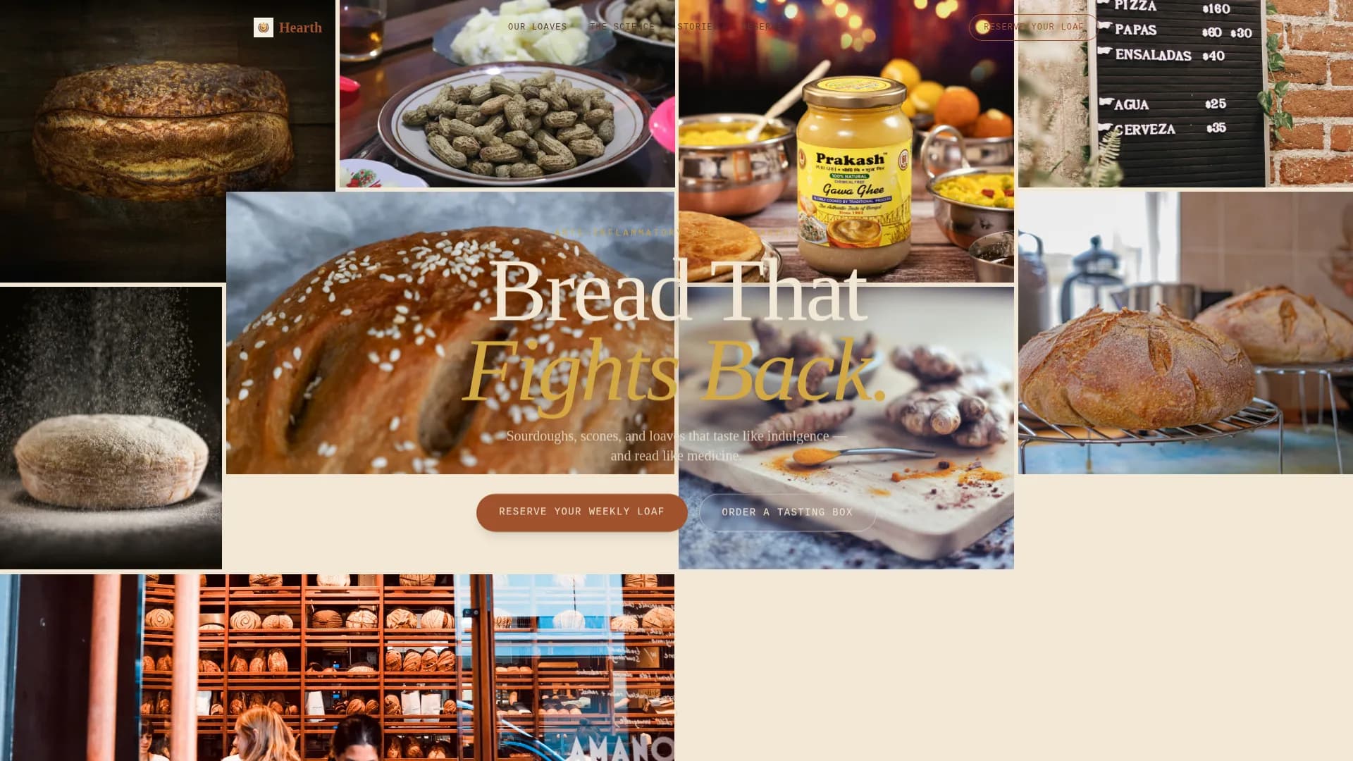 Hearth — Anti-Inflammatory Bakery Booking Landing Page Template