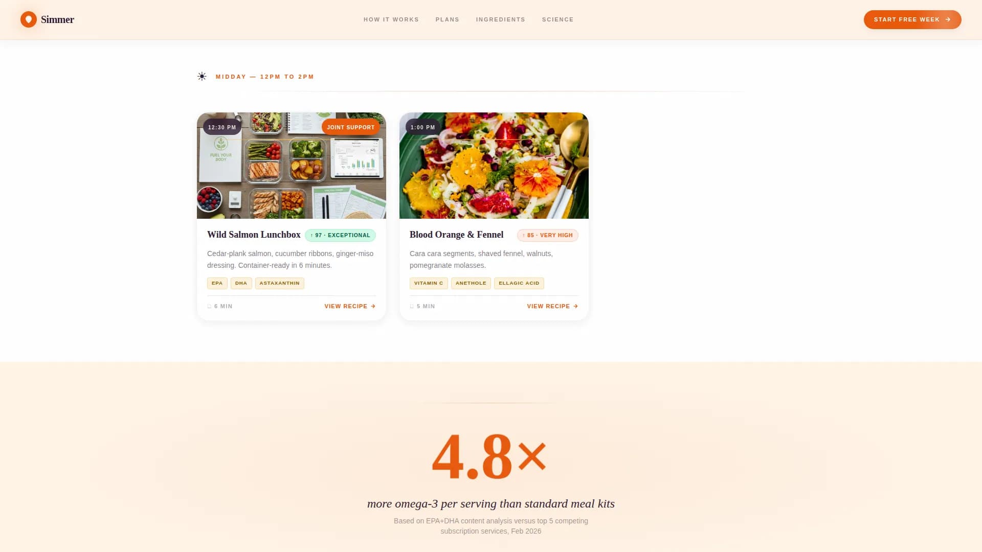Simmer — Nutritious Meal Kit Landing Page Template