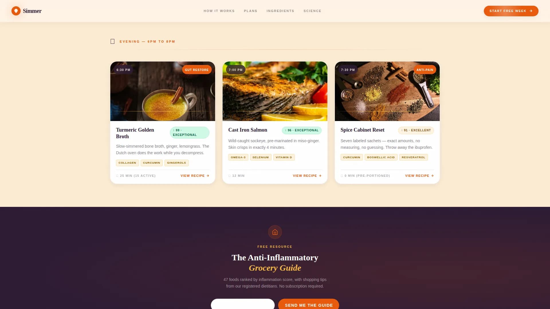 Simmer — Nutritious Meal Kit Landing Page Template