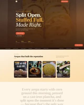 Arepa - Warm Sunset Gallery Landing Page Template