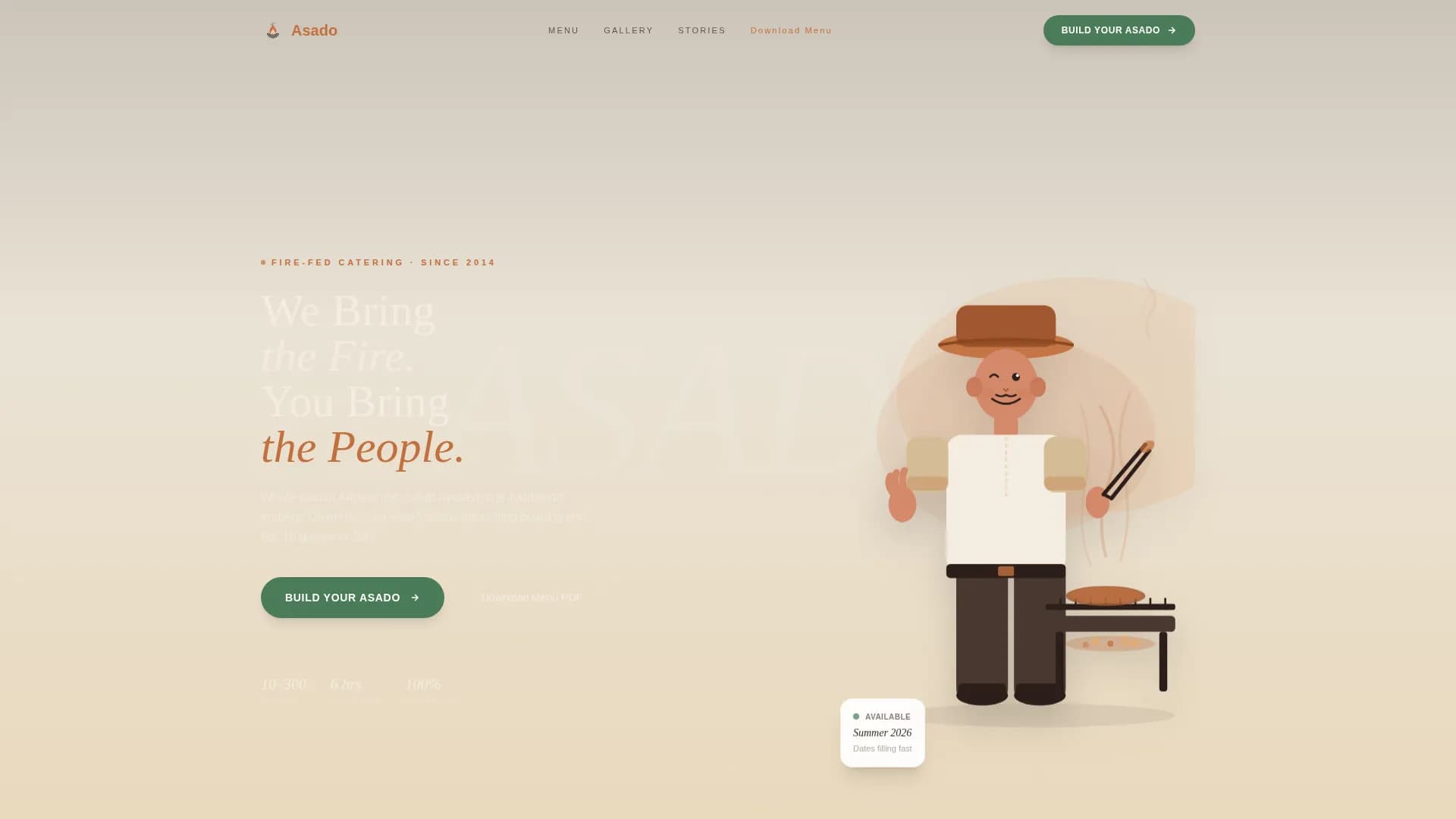 Asado — Catering Service Booking Landing Page Template