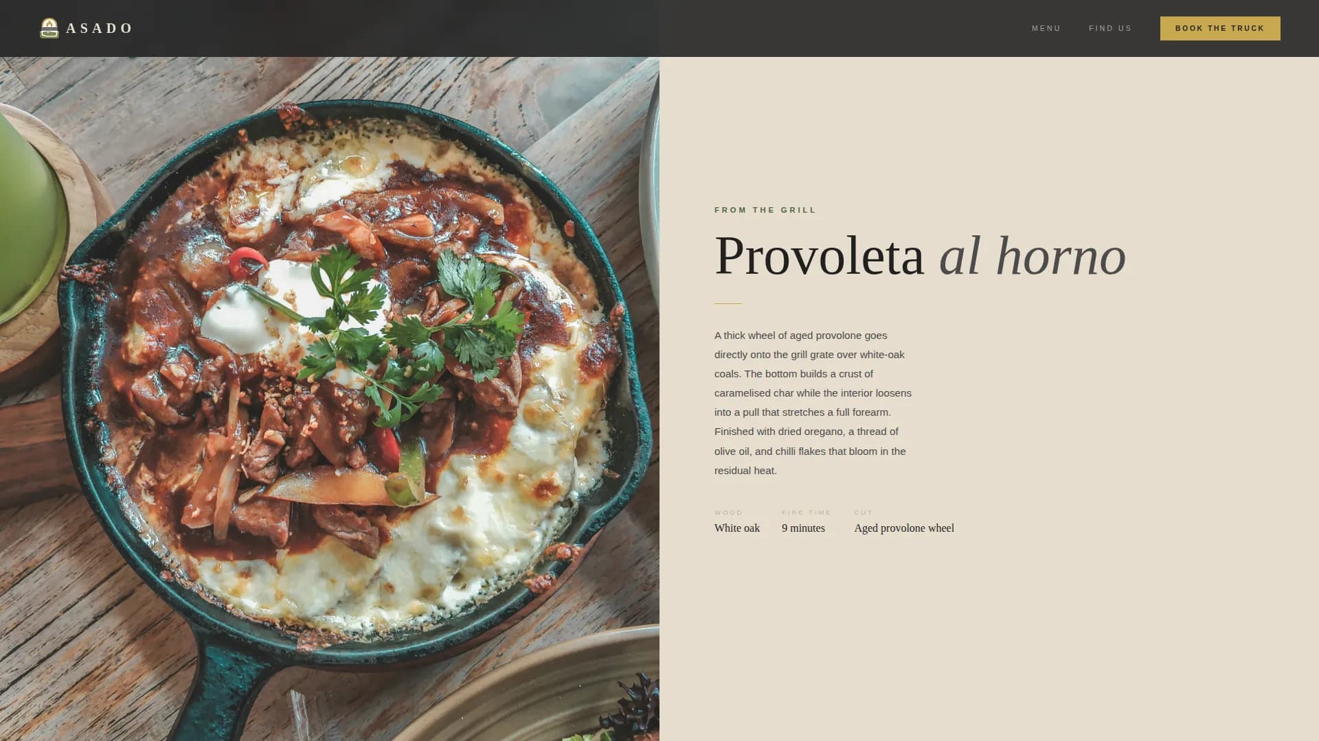Asado — Oakfired Argentinian Catering Landing Page Template