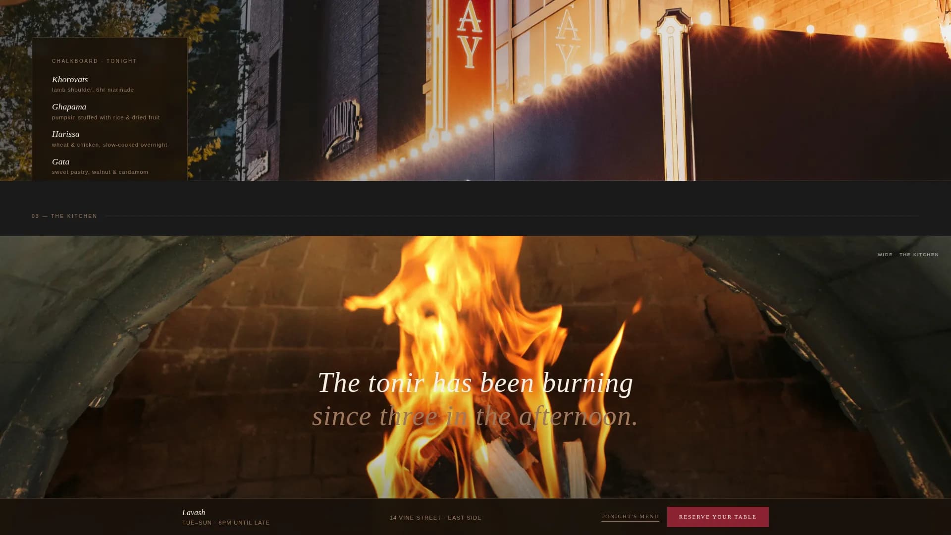 Lavash - Artisan Armenian Restaurant Landing Page Template