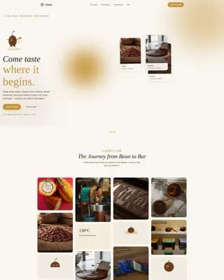 Cacao — Gourmet Chocolate Experience Landing Page Template