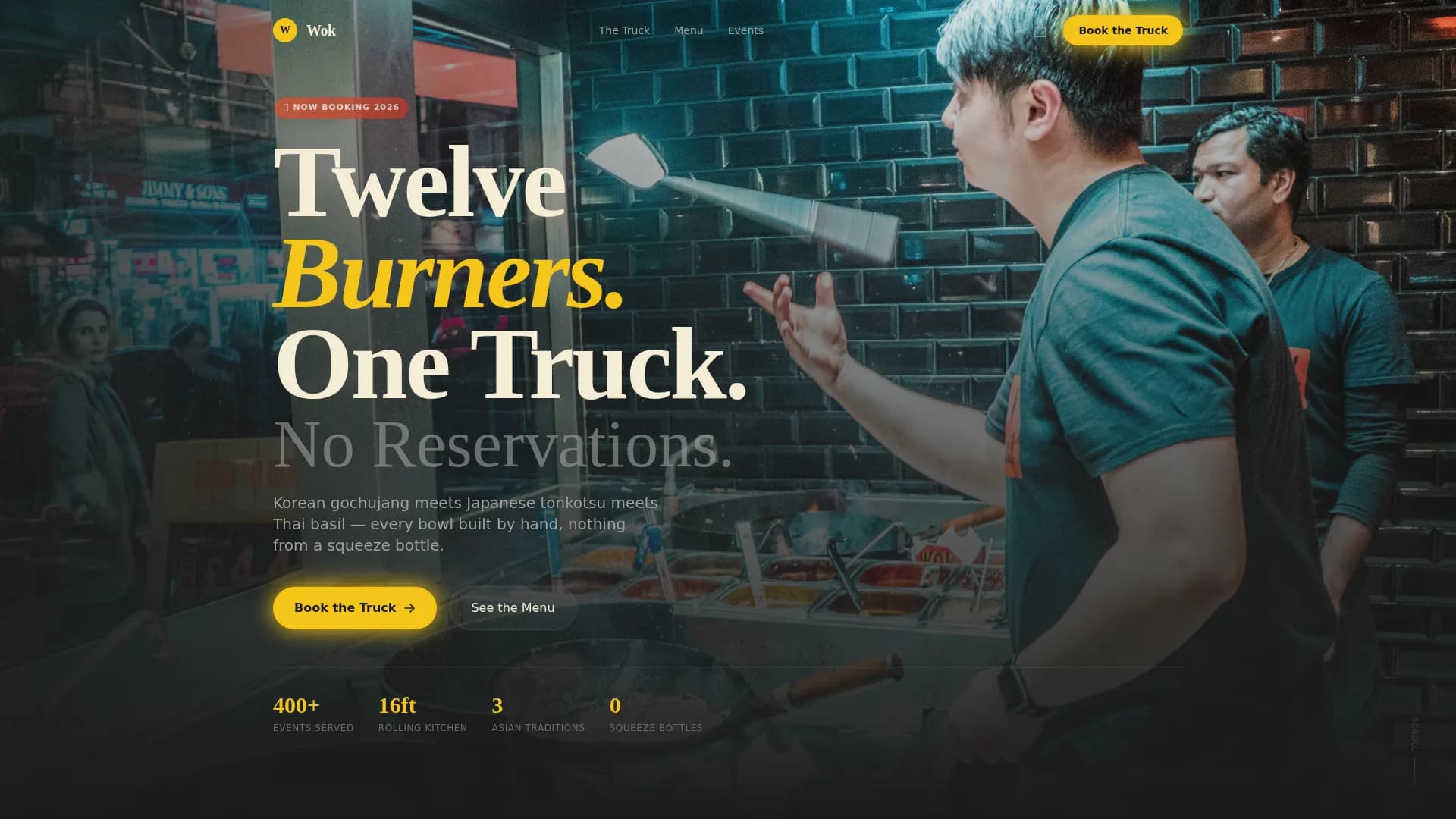 Wok — Fusion Truck Landing Page Template