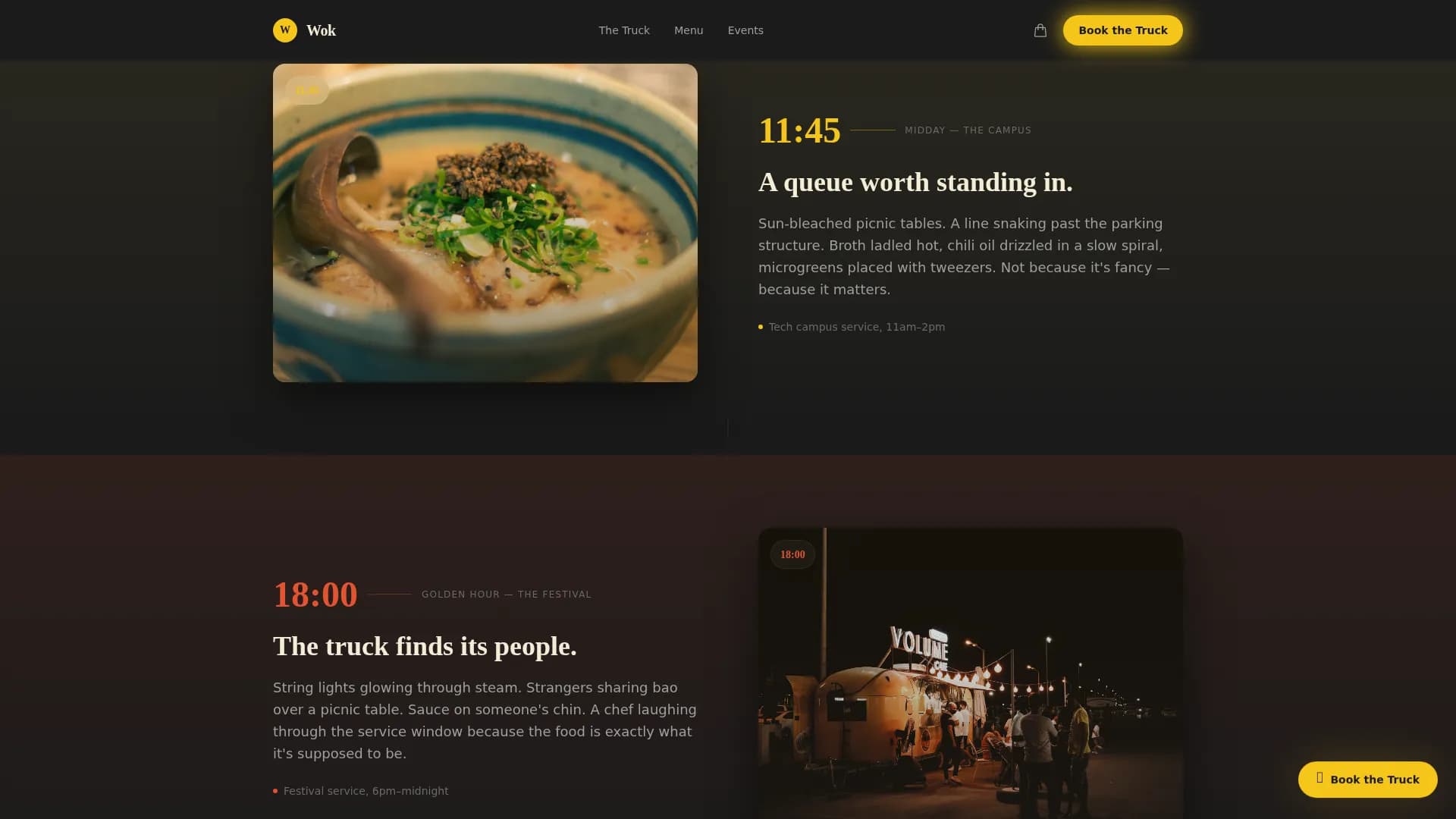 Wok — Fusion Truck Landing Page Template