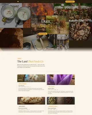 Dum — Heritage Indian Restaurant Landing Page Template