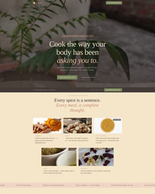 Simmer - Nourishing Ayurvedic Landing Page Template