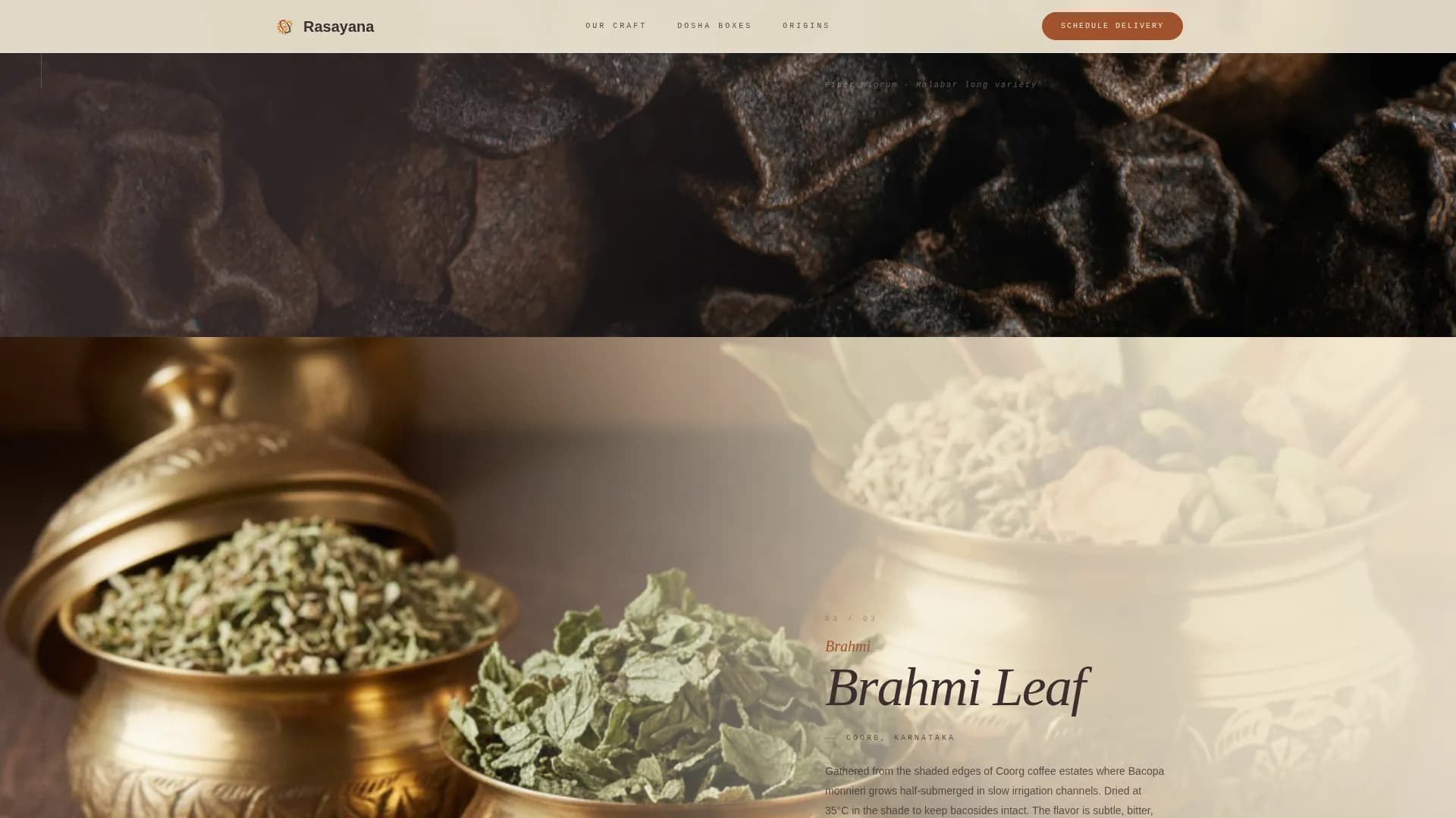 Rasayana — Ayurvedic Delivery Service Landing Page Template