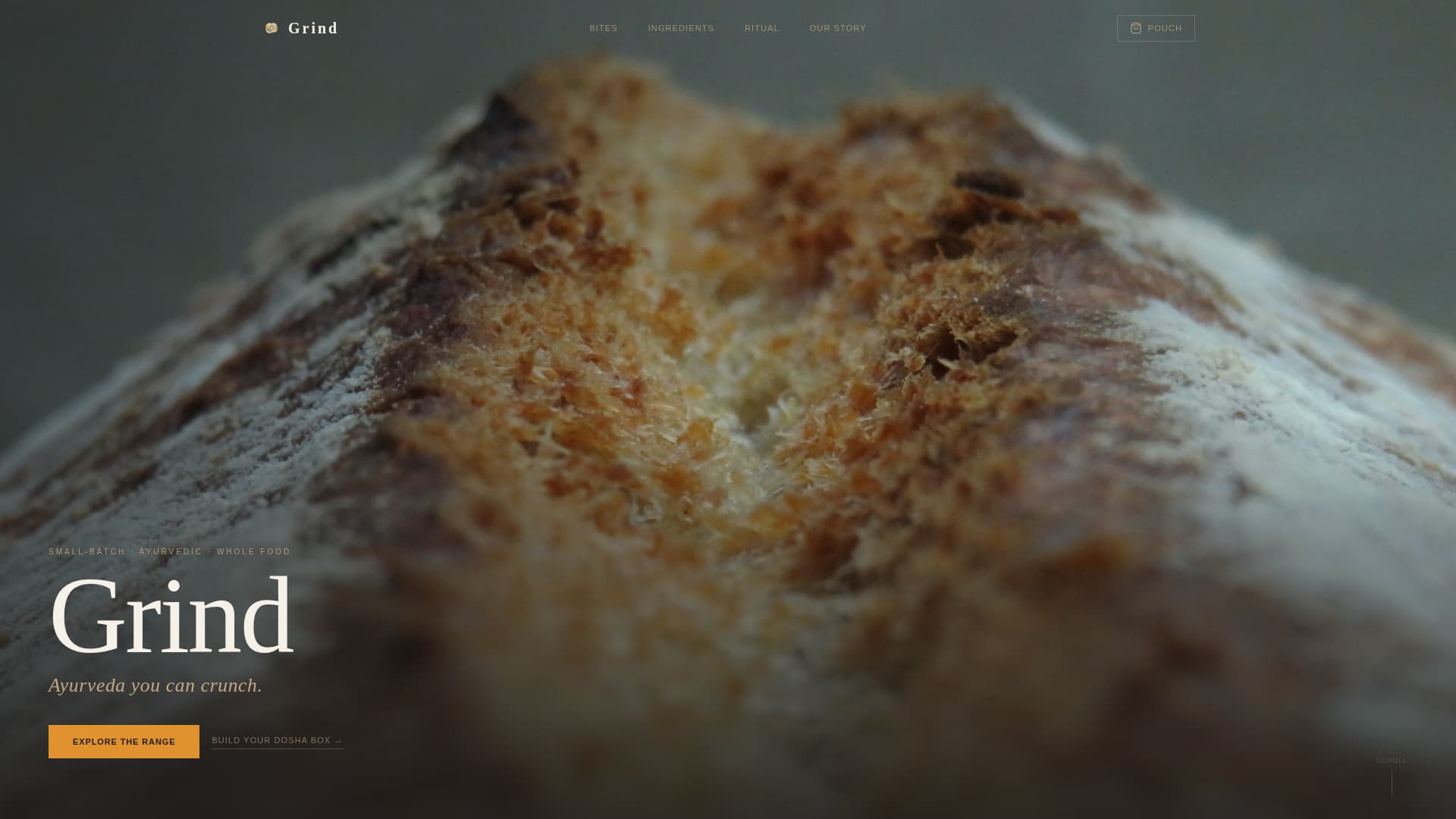 Grind - Artisan Ayurvedic Landing Page Template