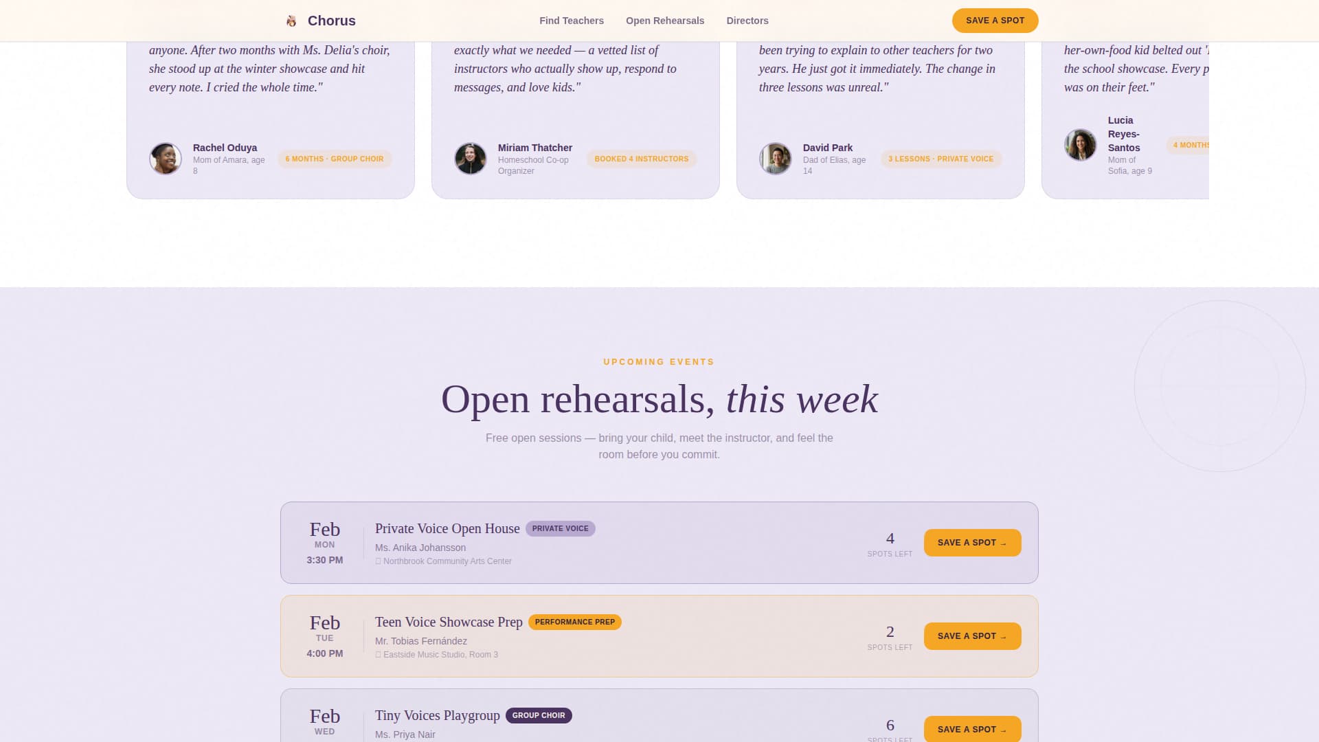 Kids Singing & Choir Directory Website Template
