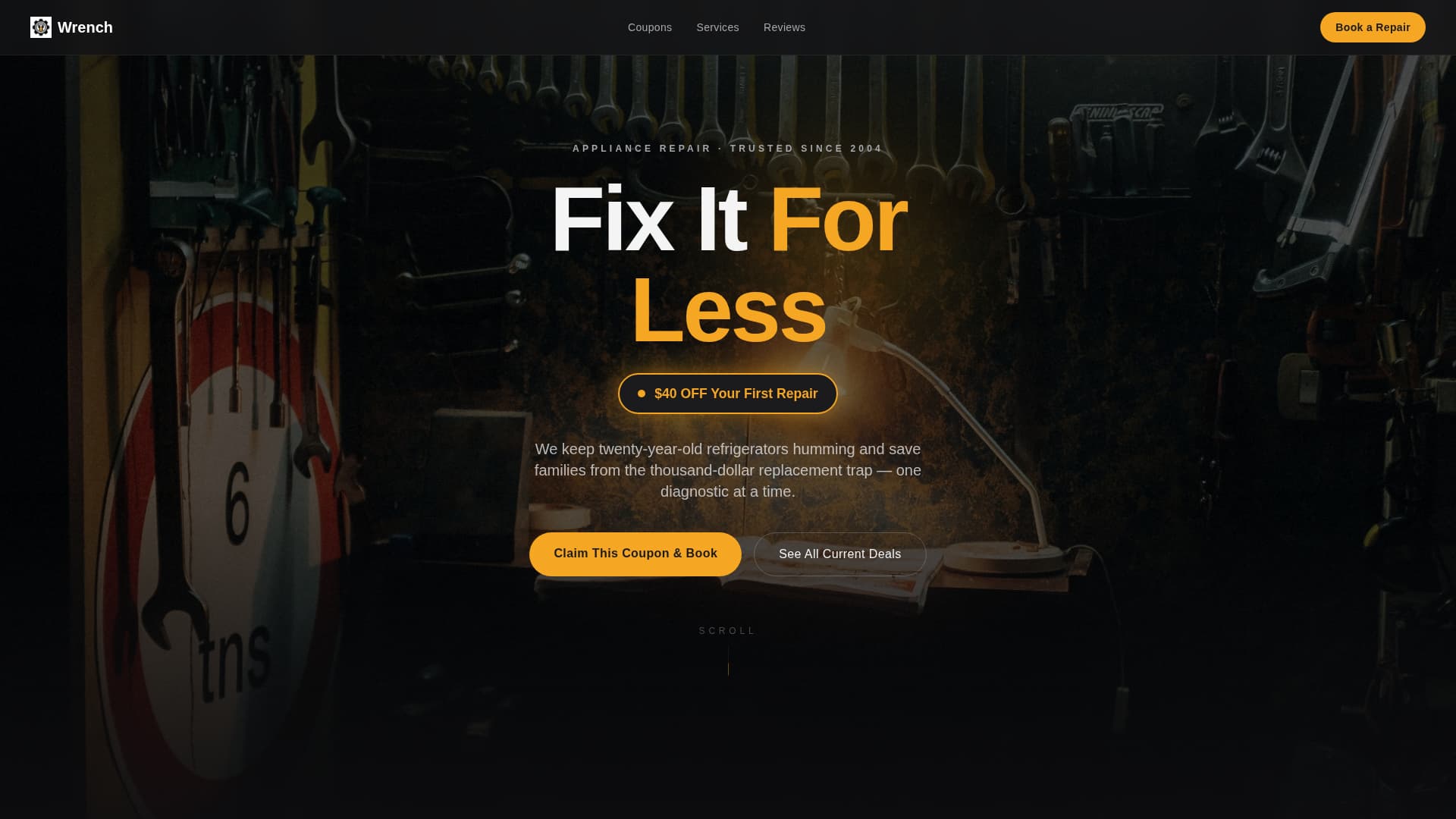 Appliance Repair Marketing Booking Website Template