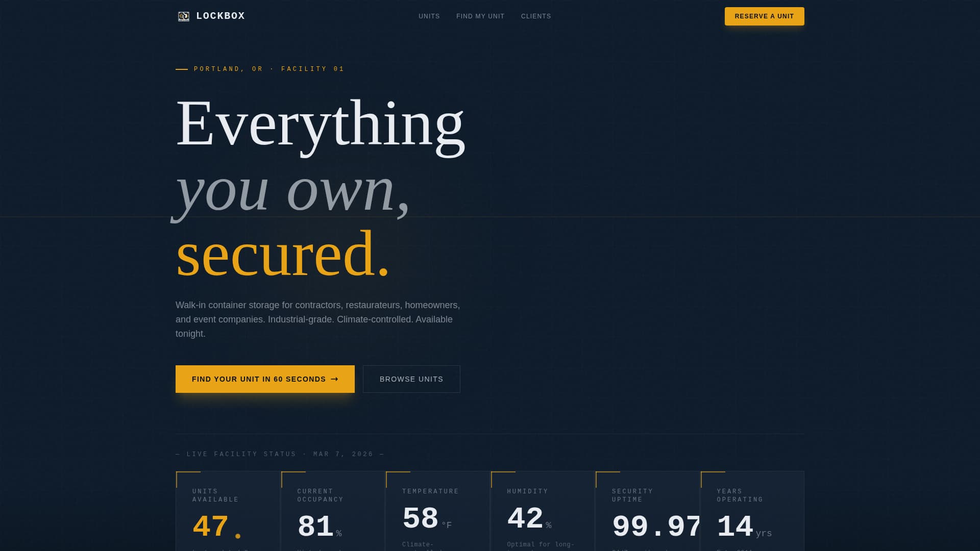 Lockbox - Secure Containerstorage Landing Page Template