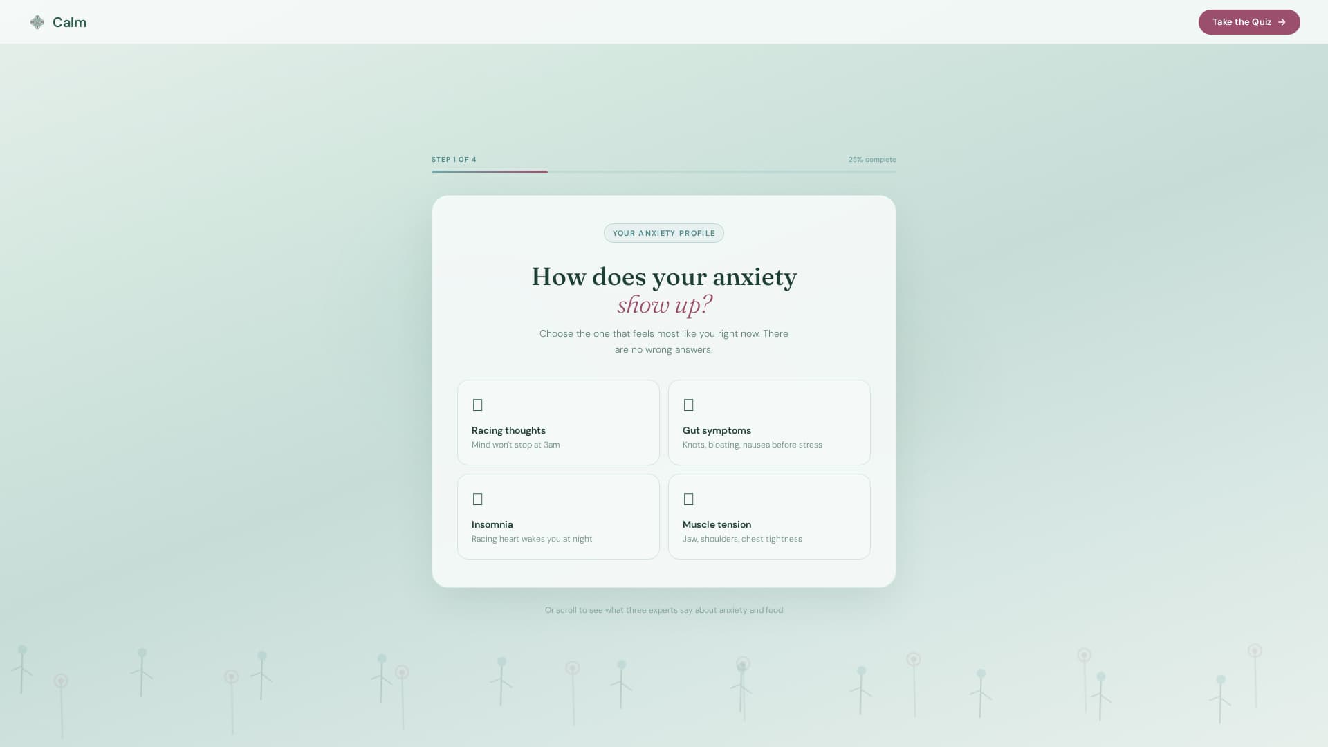 Calm - Soothing Anxietynutrition Landing Page Template