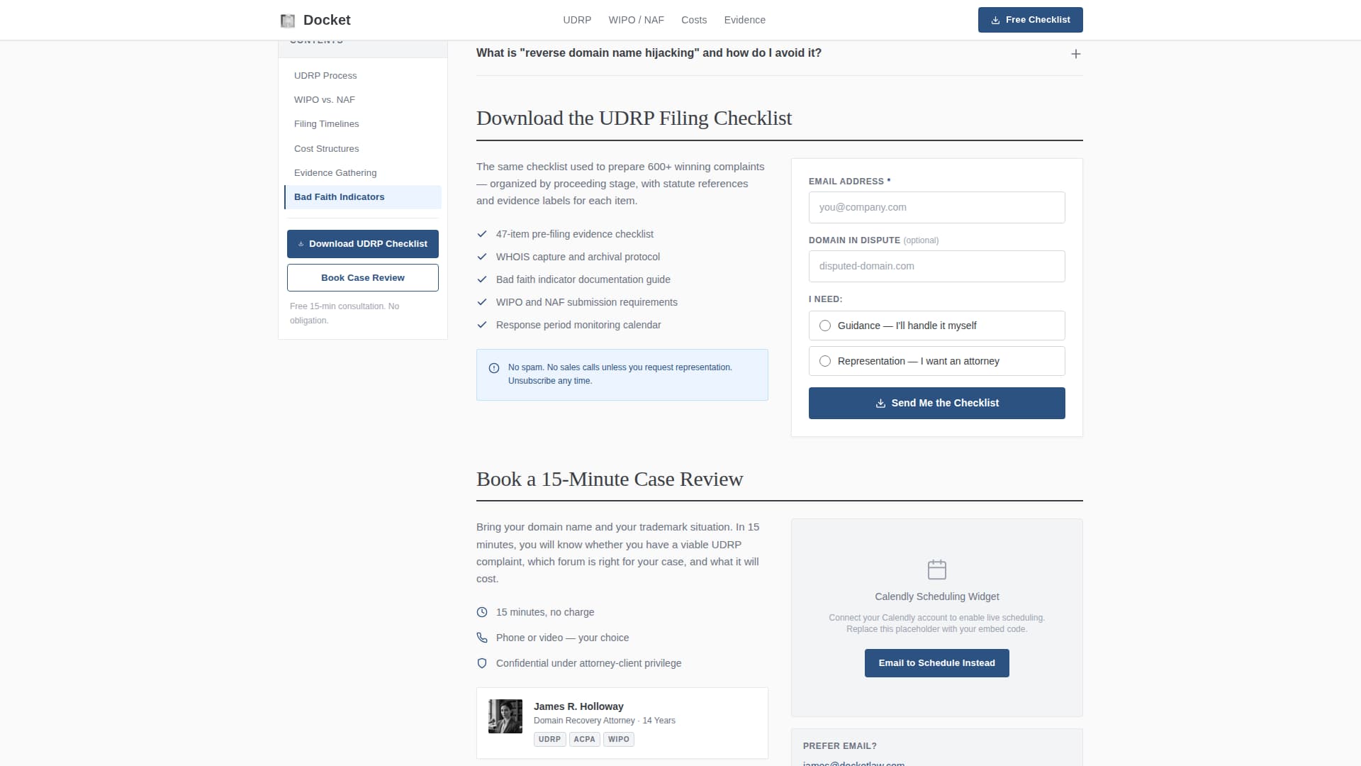 Docket - Authoritative Domaindispute Landing Page Template