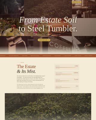 South Indian Filter Coffee Roastery Origin Story Website Template