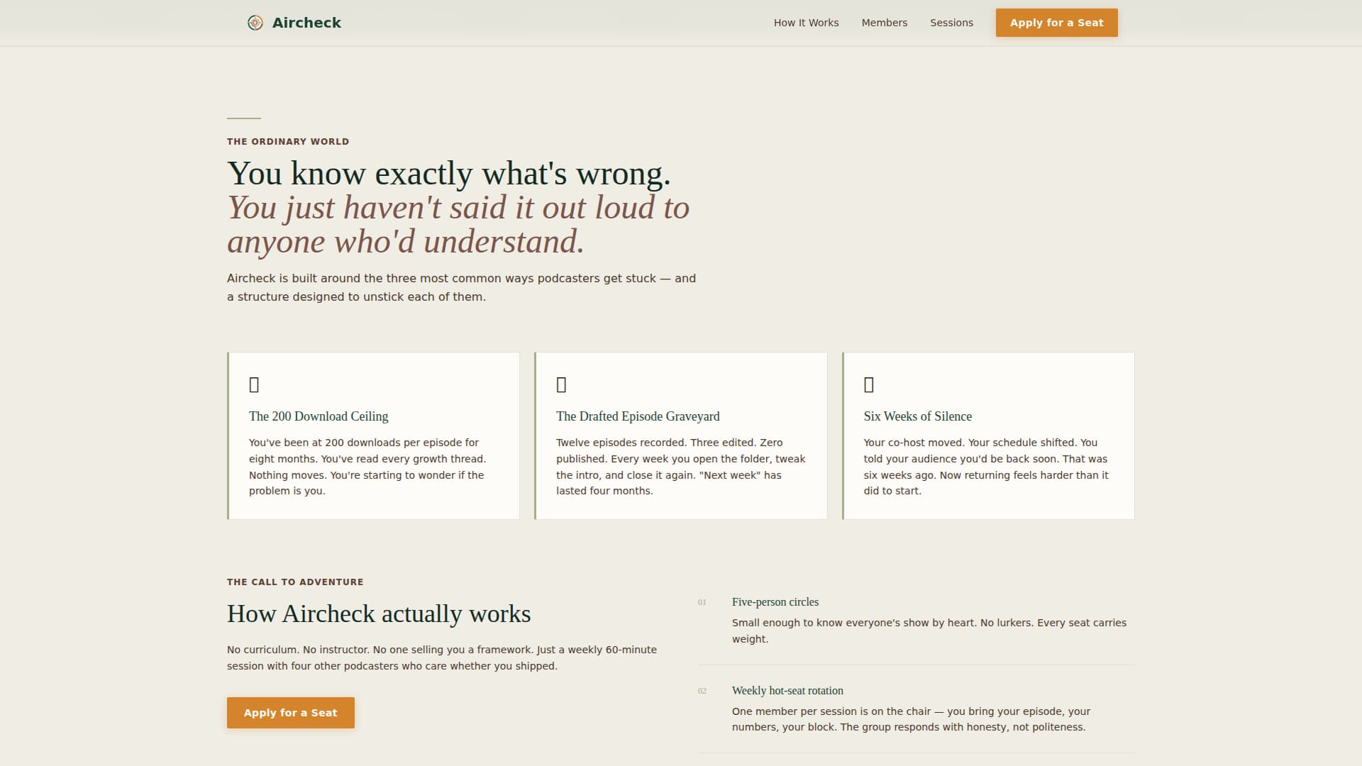 Aircheck - Trusted Podcasters Landing Page Template
