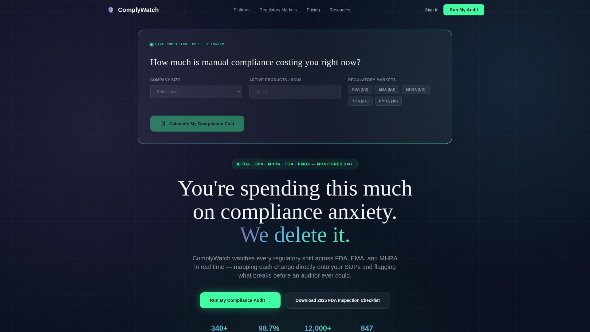 Pharmaceutical Software & SaaS Cost Calculator Website Template