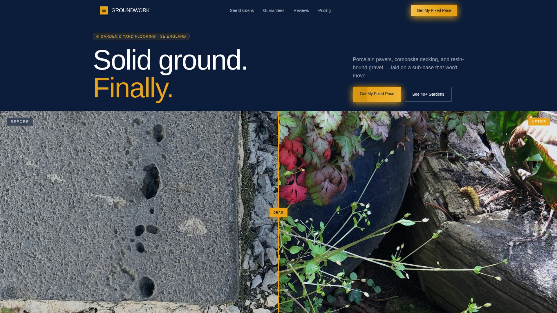 Garden & Yard Renovation Pricing Website Template
