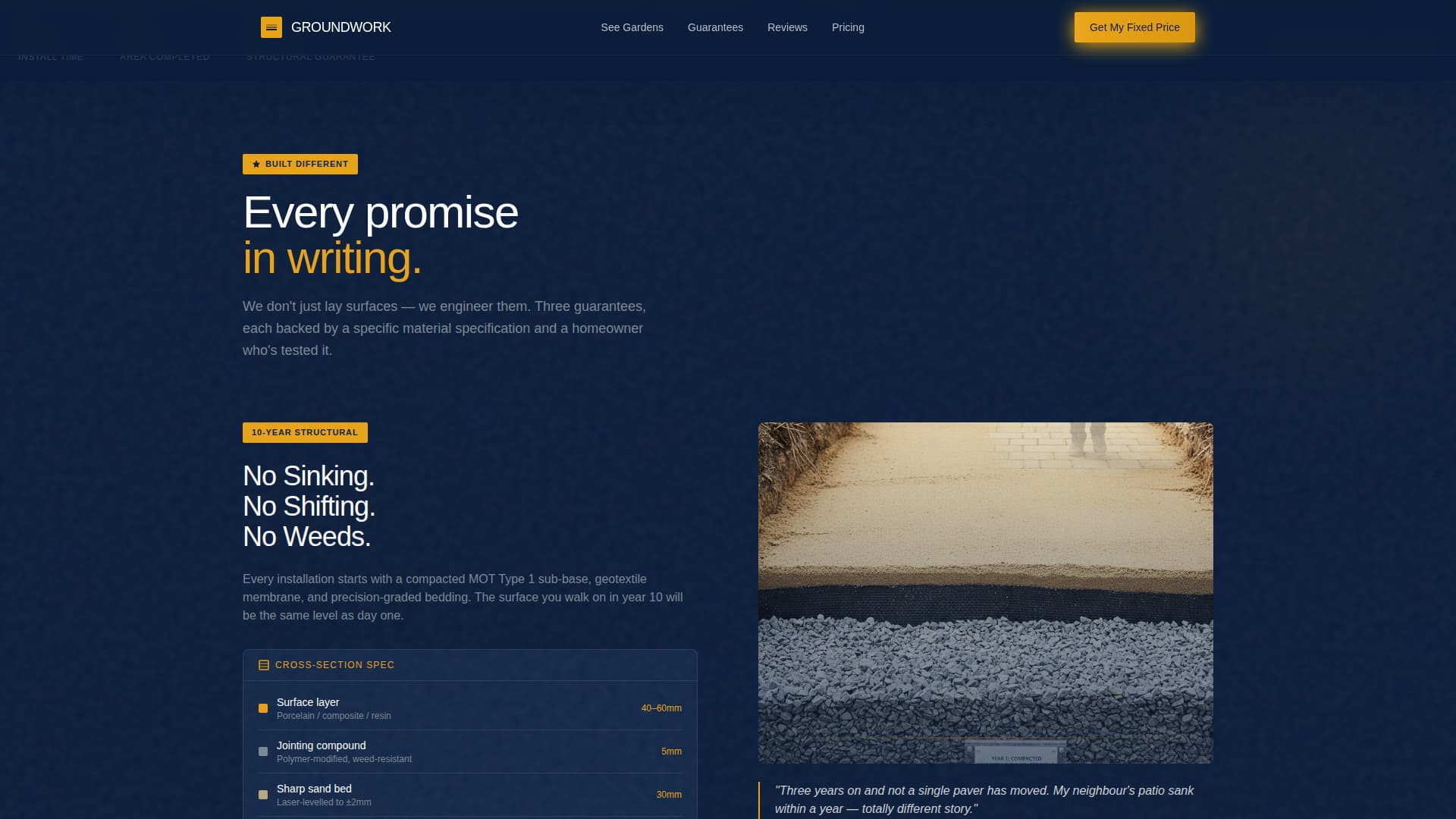 Garden & Yard Renovation Pricing Website Template