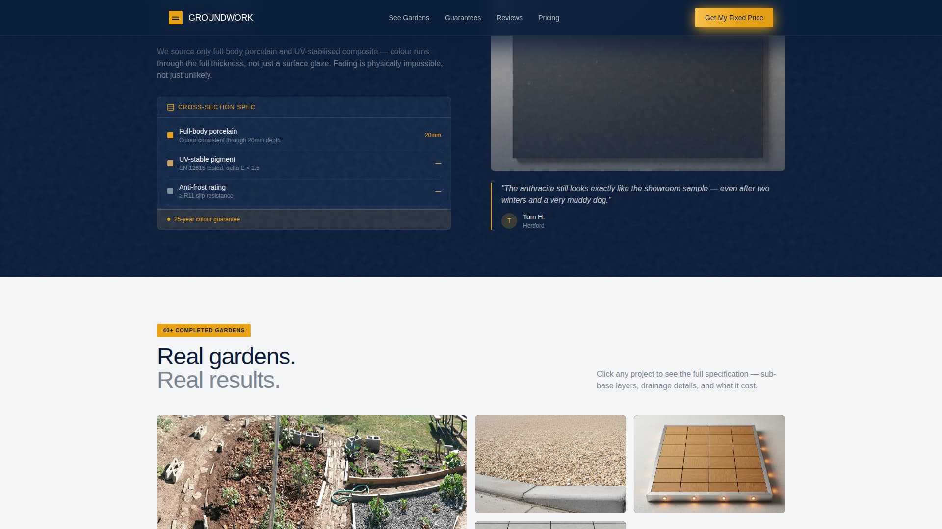 Garden & Yard Renovation Pricing Website Template