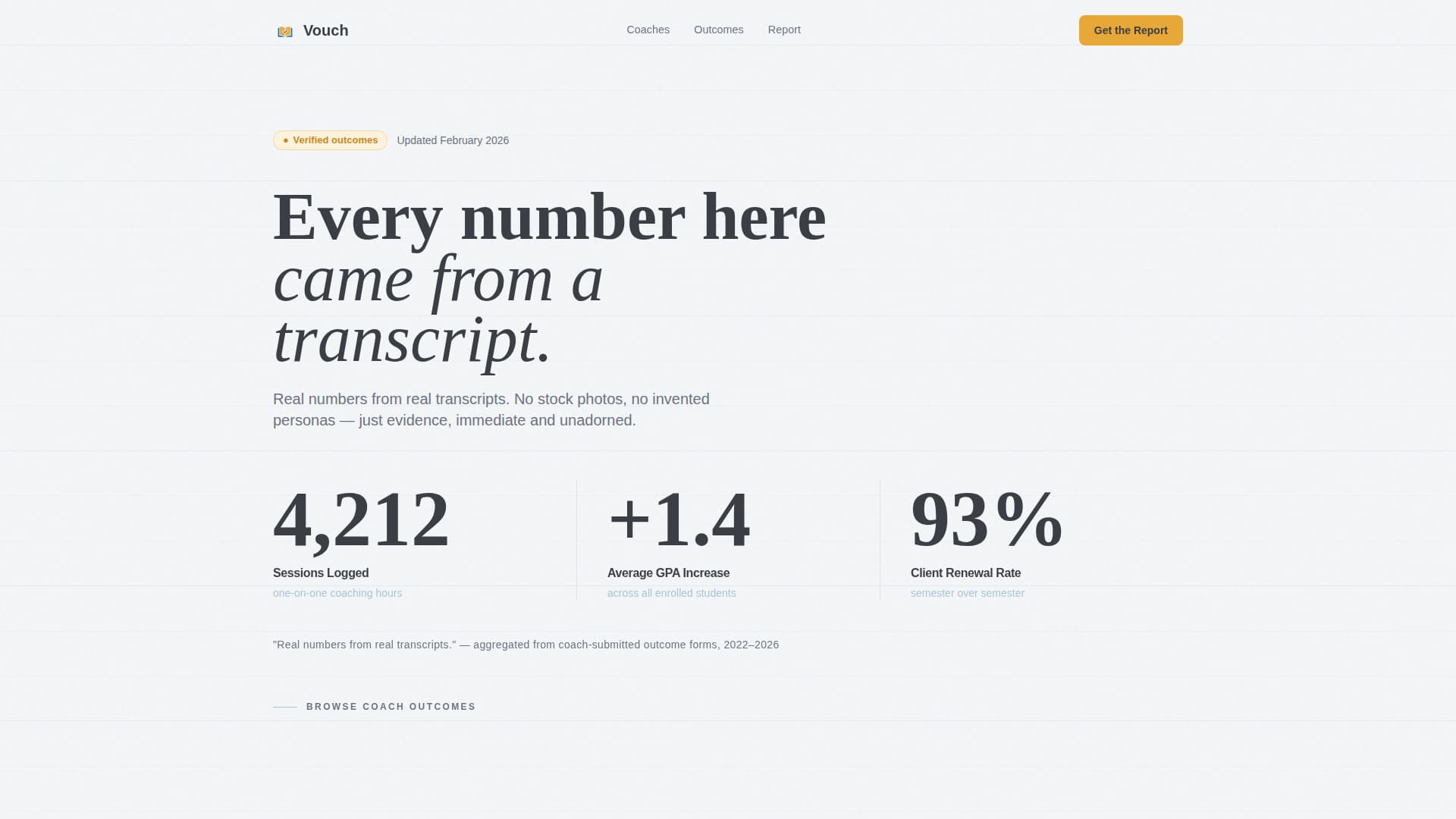 Vouch - Proven Academic Landing Page Template